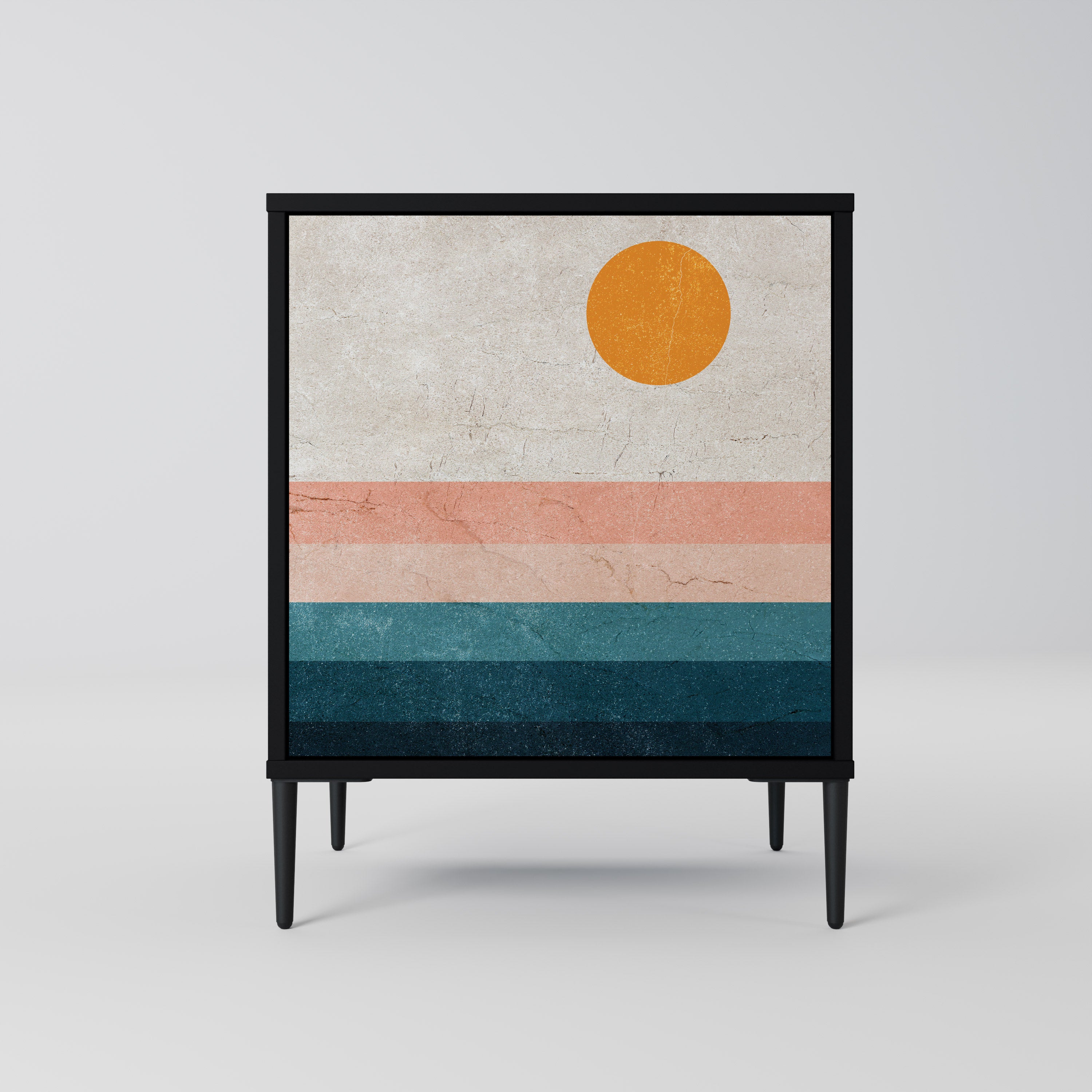 TWO HALVES Sideboard mit 1 Tür in Schwarz