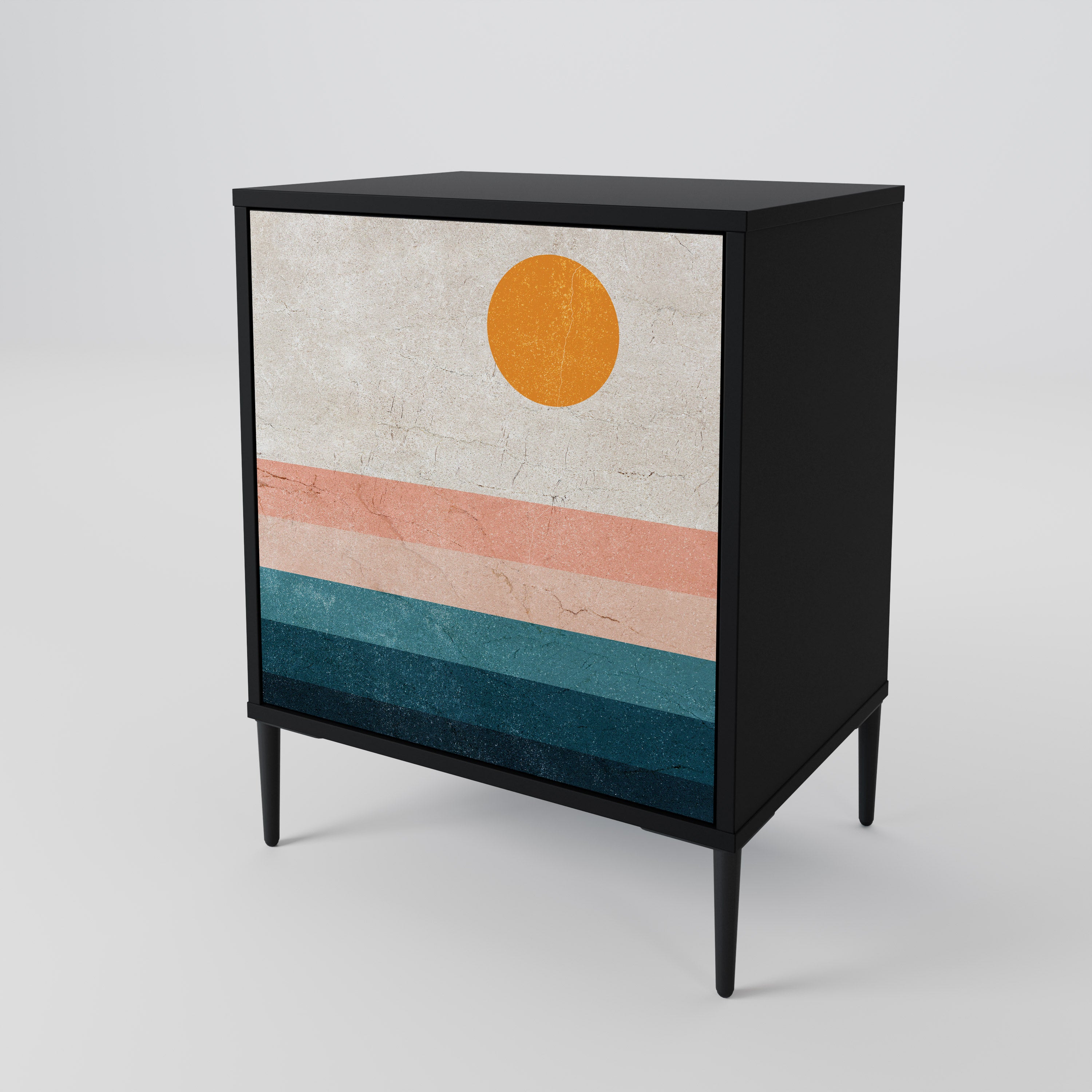 TWO HALVES Sideboard mit 1 Tür in Schwarz