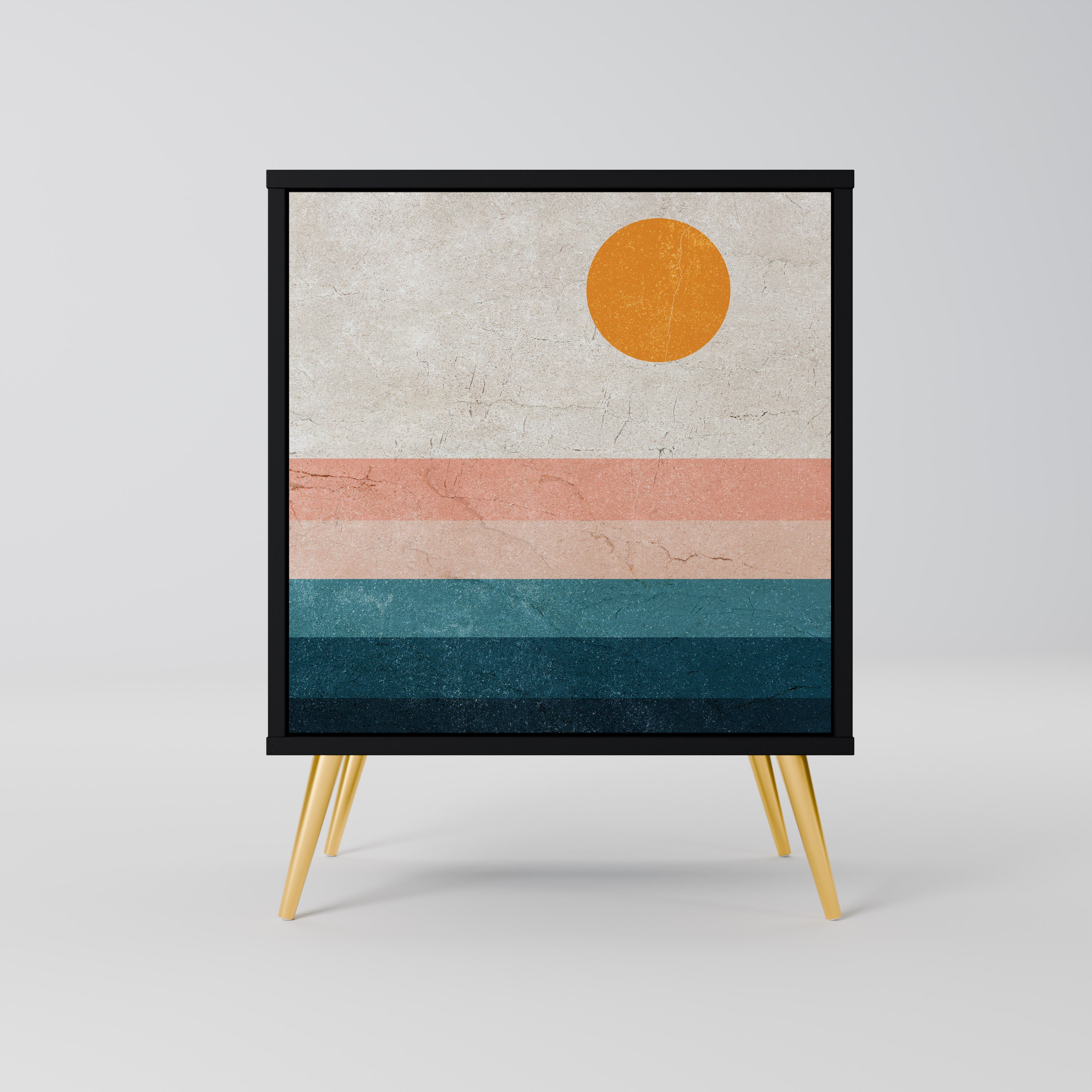 TWO HALVES Sideboard mit 1 Tür in Schwarz