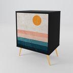 TWO HALVES Sideboard mit 1 Tür in Schwarz