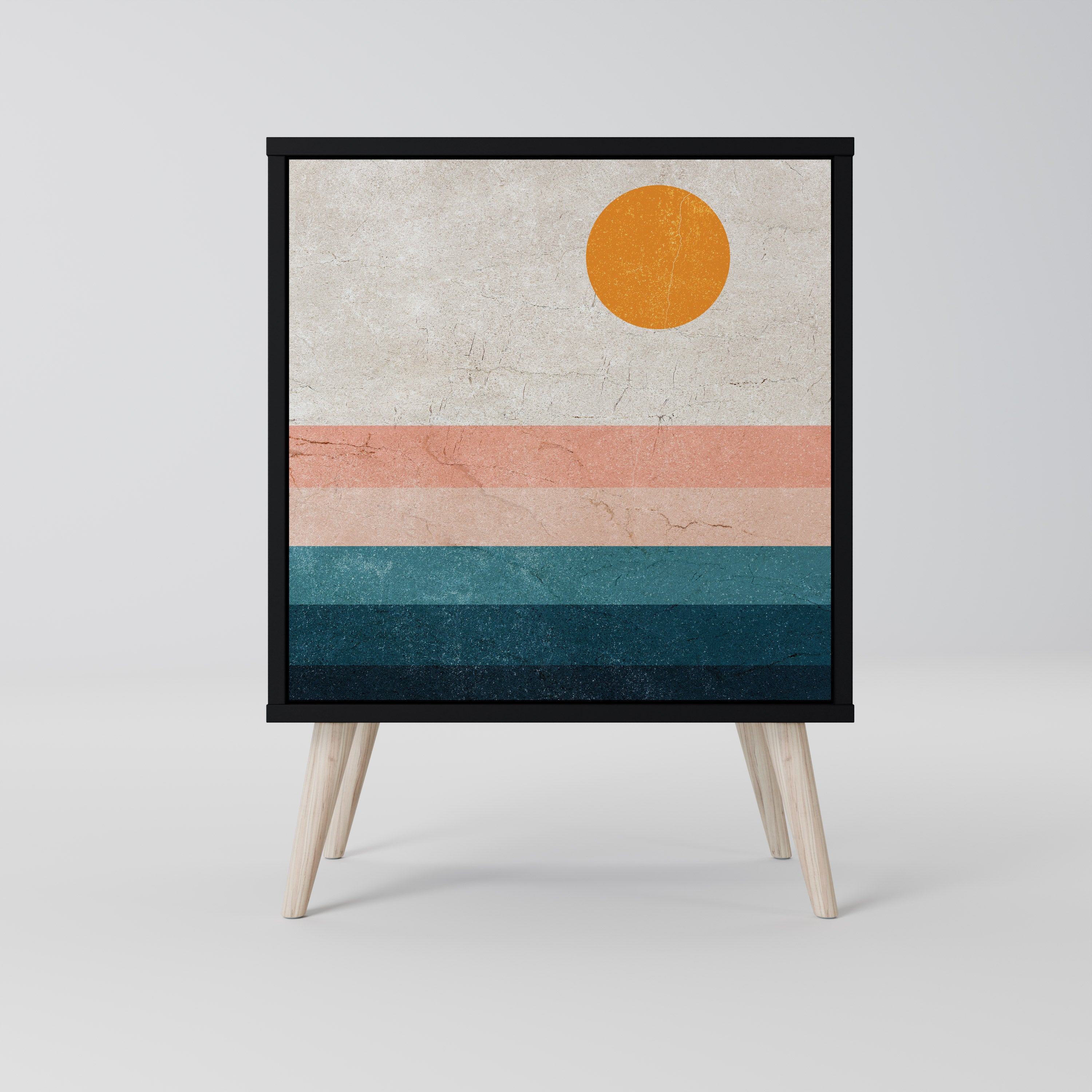 TWO HALVES Sideboard mit 1 Tür in Schwarz