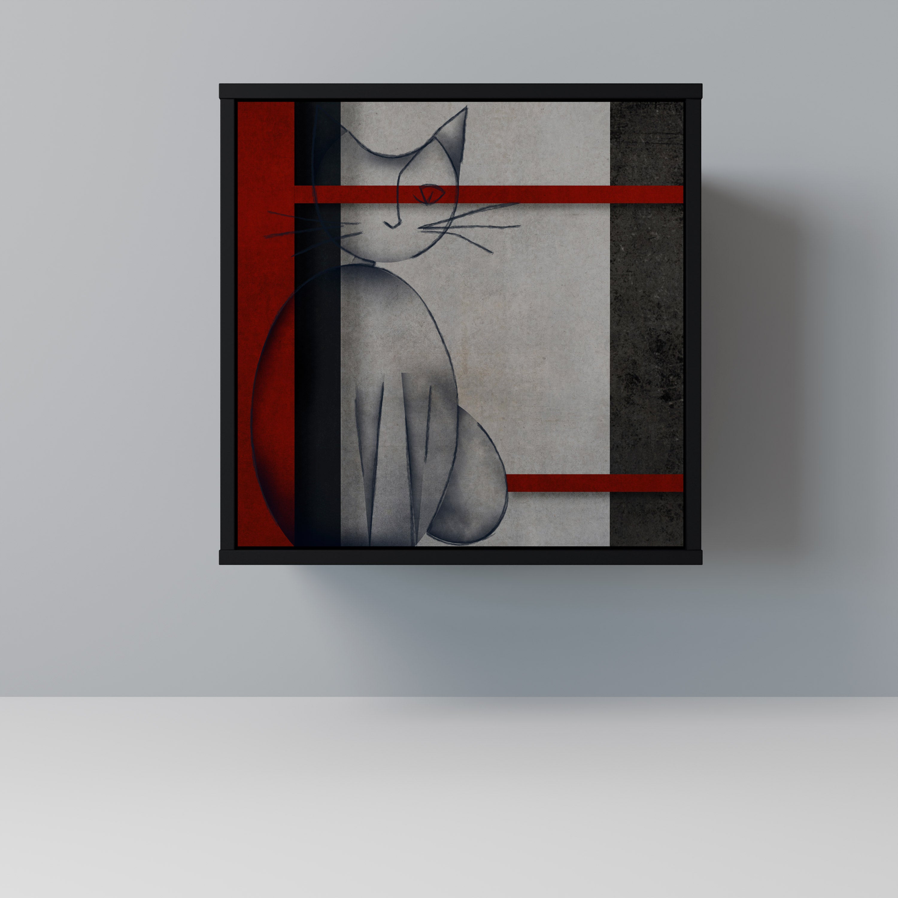 GRAY FIGURES Sideboard mit 1 Tür in Schwarz