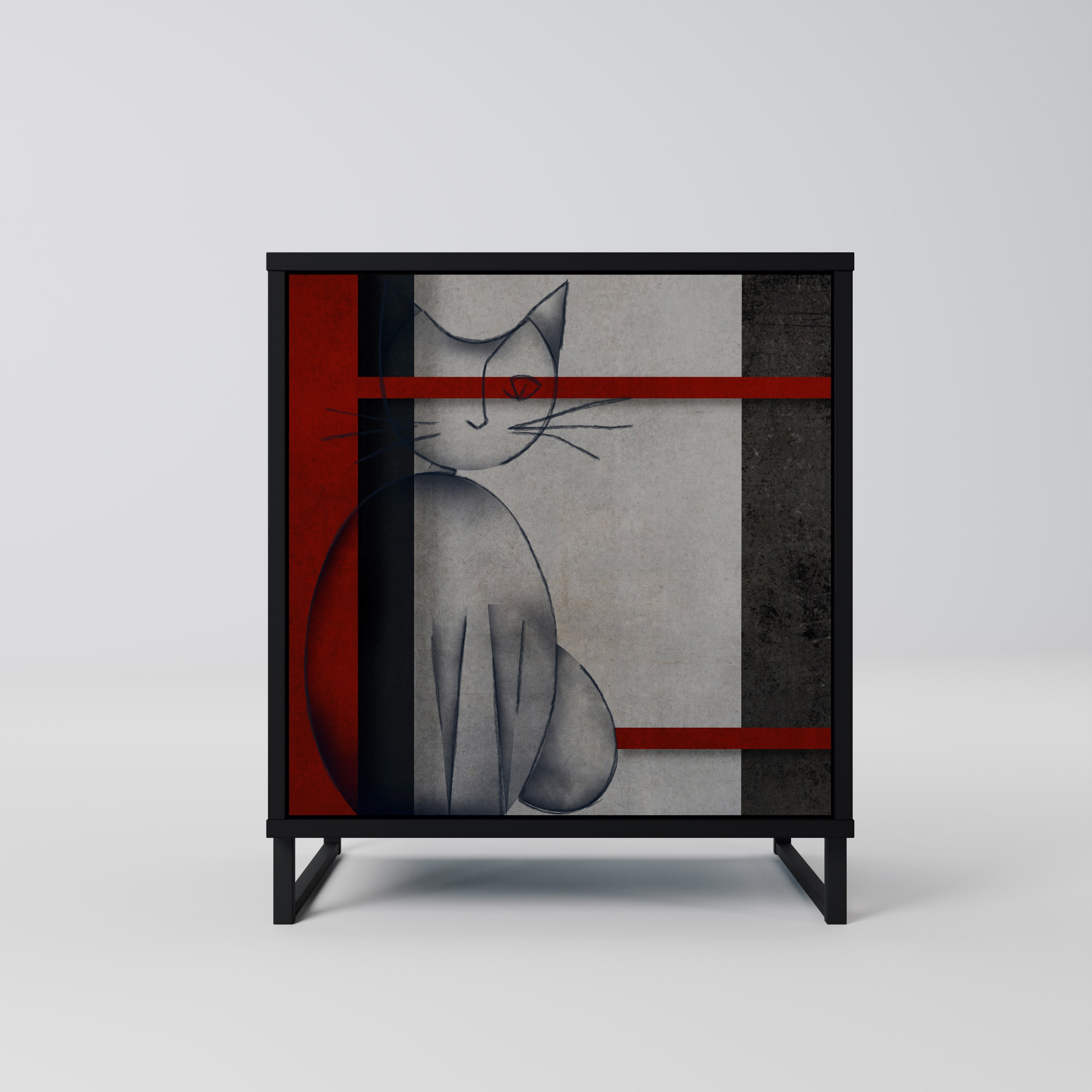 GRAY FIGURES Sideboard mit 1 Tür in Schwarz