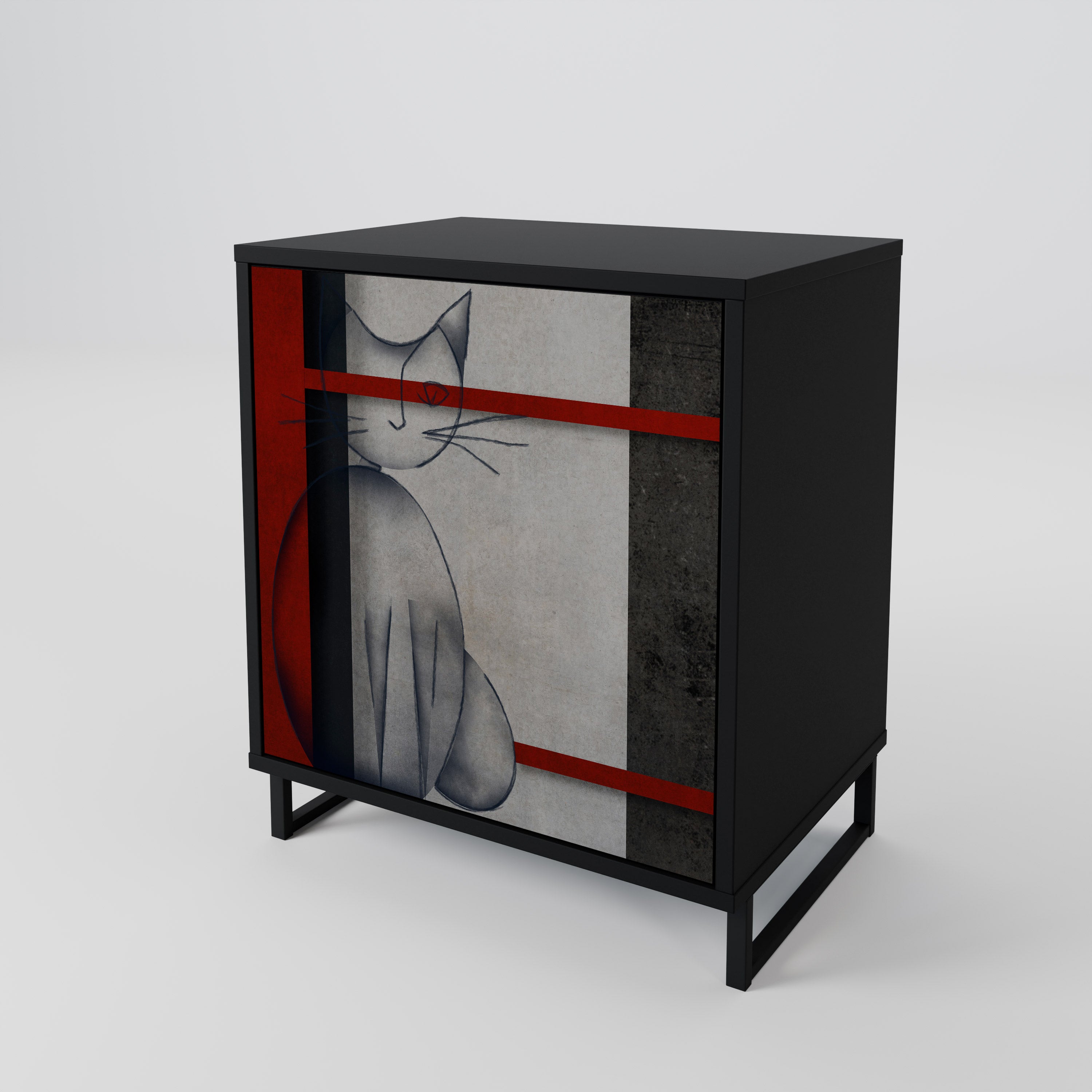 GRAY FIGURES Sideboard mit 1 Tür in Schwarz