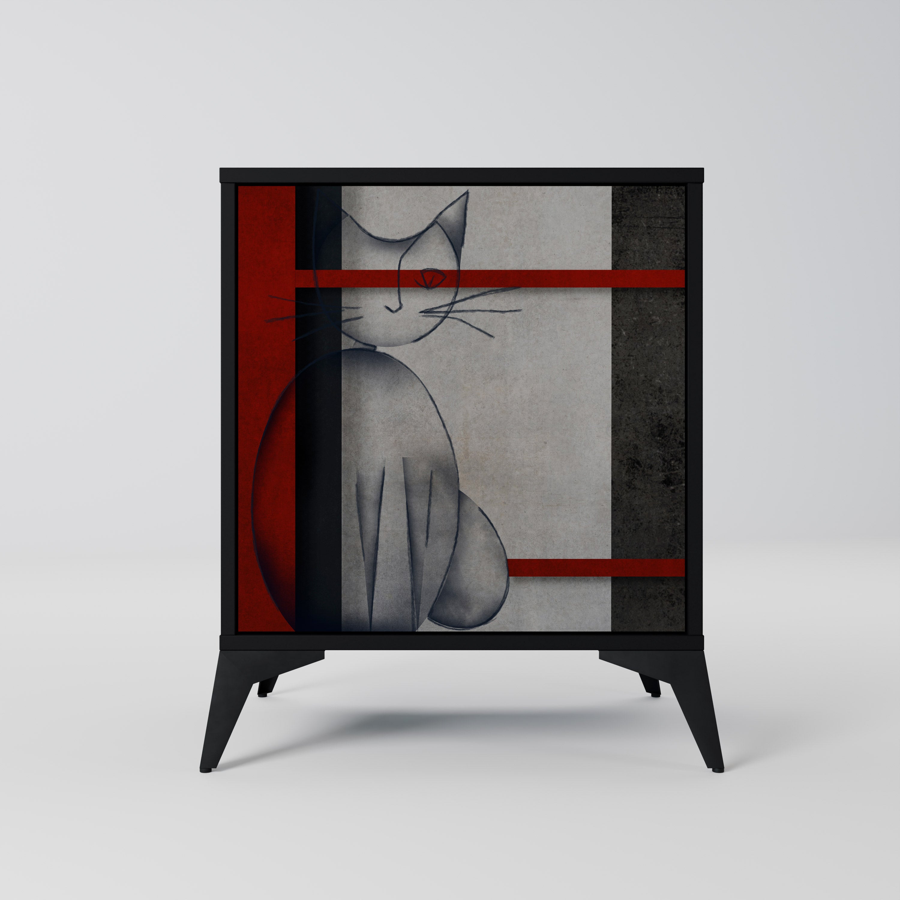 GRAY FIGURES Sideboard mit 1 Tür in Schwarz