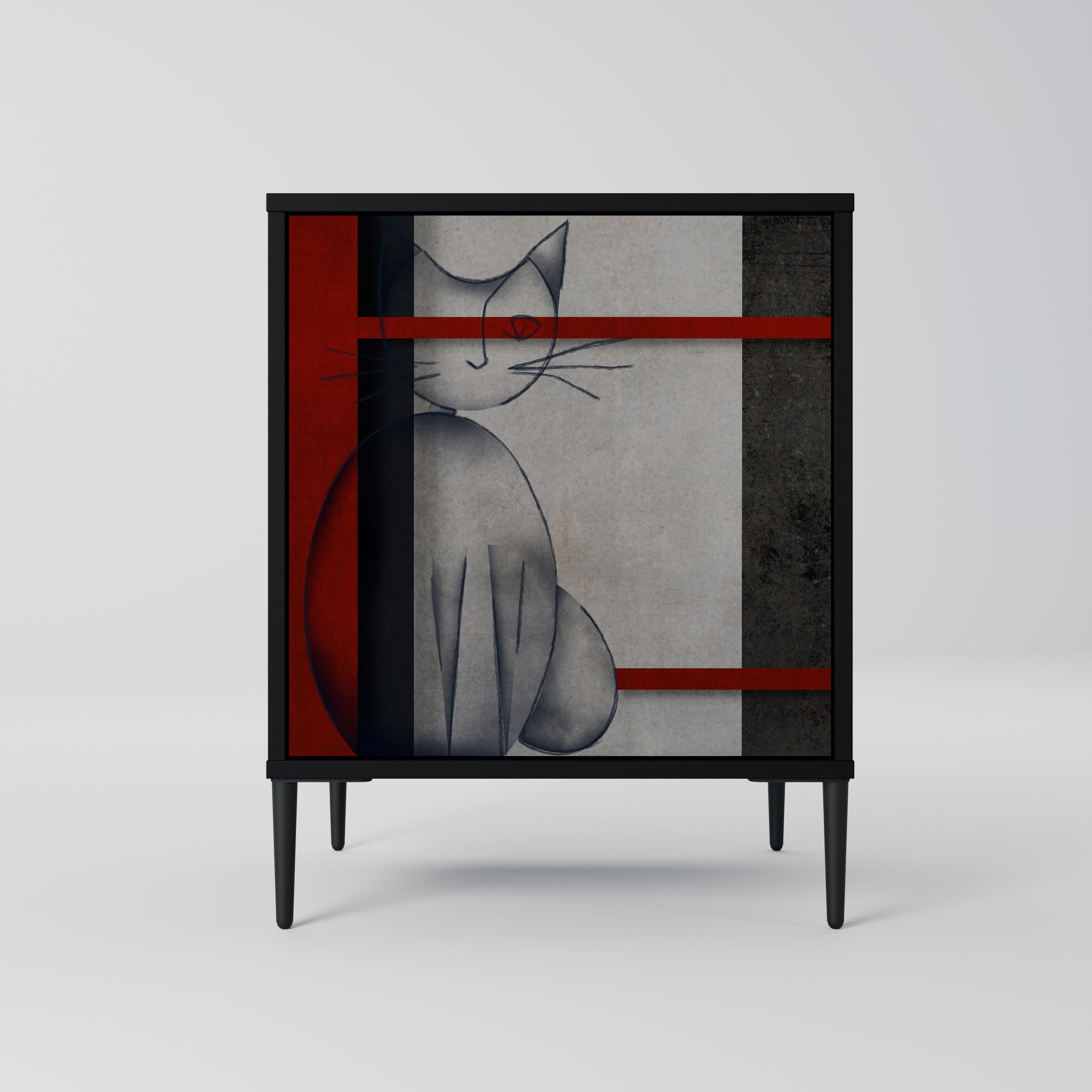 GRAY FIGURES Sideboard mit 1 Tür in Schwarz