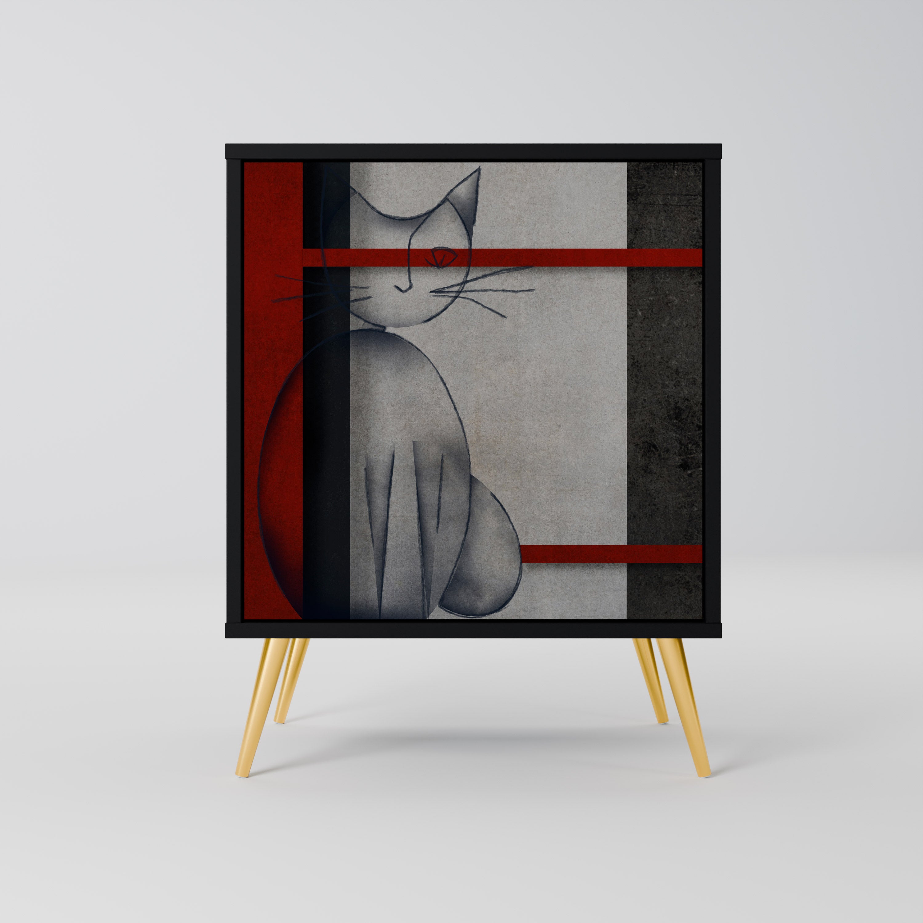 GRAY FIGURES Sideboard mit 1 Tür in Schwarz