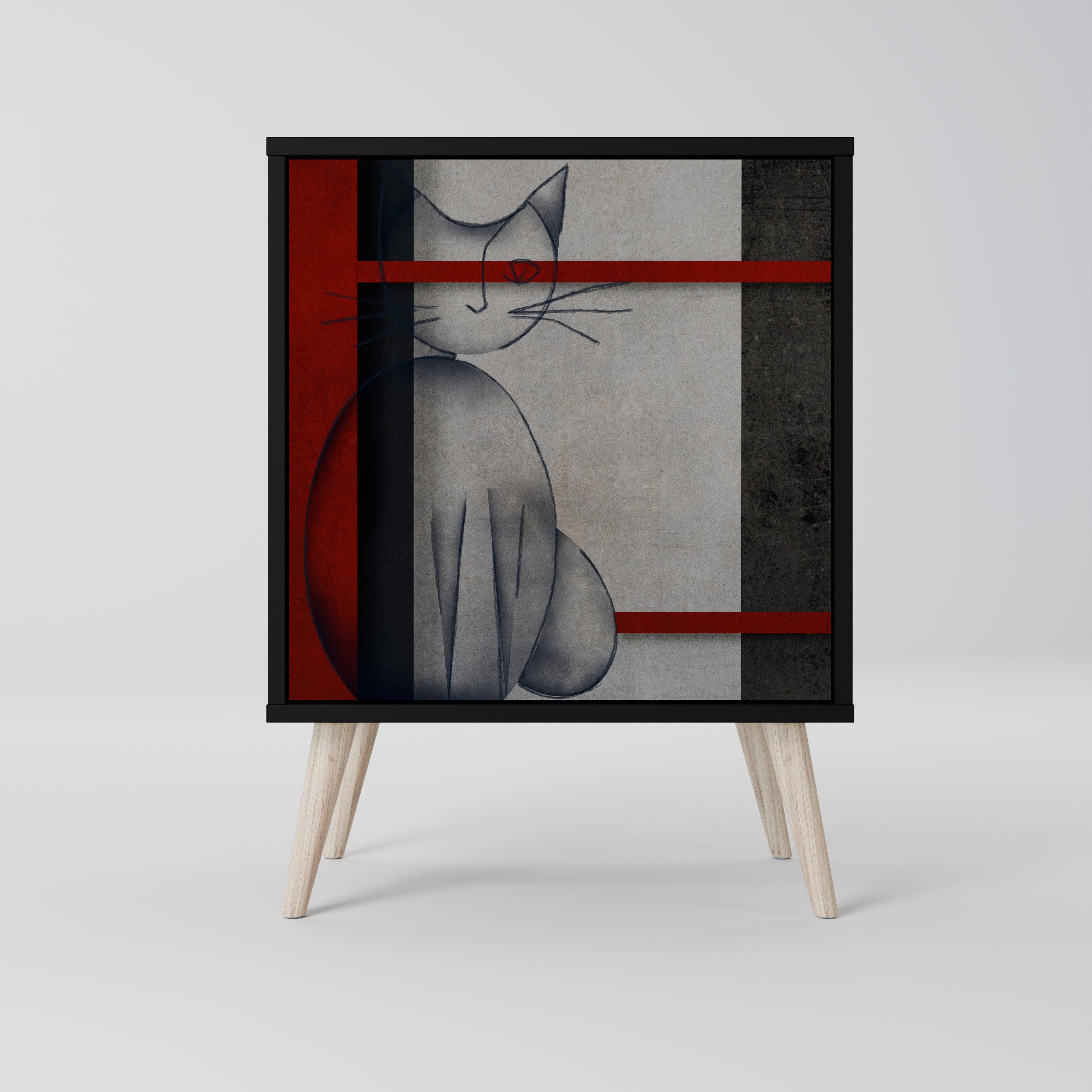 GRAY FIGURES Sideboard mit 1 Tür in Schwarz