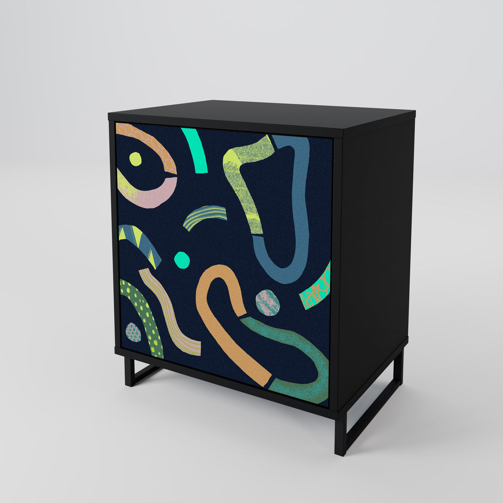CONTRAST DANCE Sideboard mit 1 Tür in Schwarz