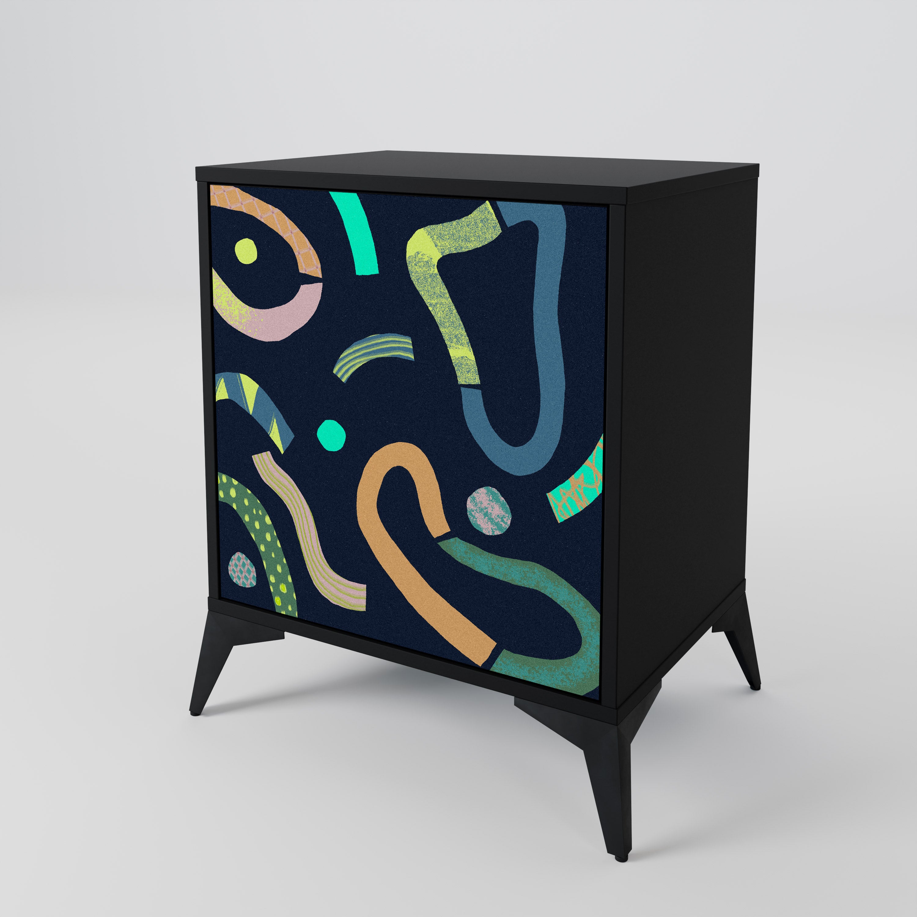 CONTRAST DANCE Sideboard mit 1 Tür in Schwarz