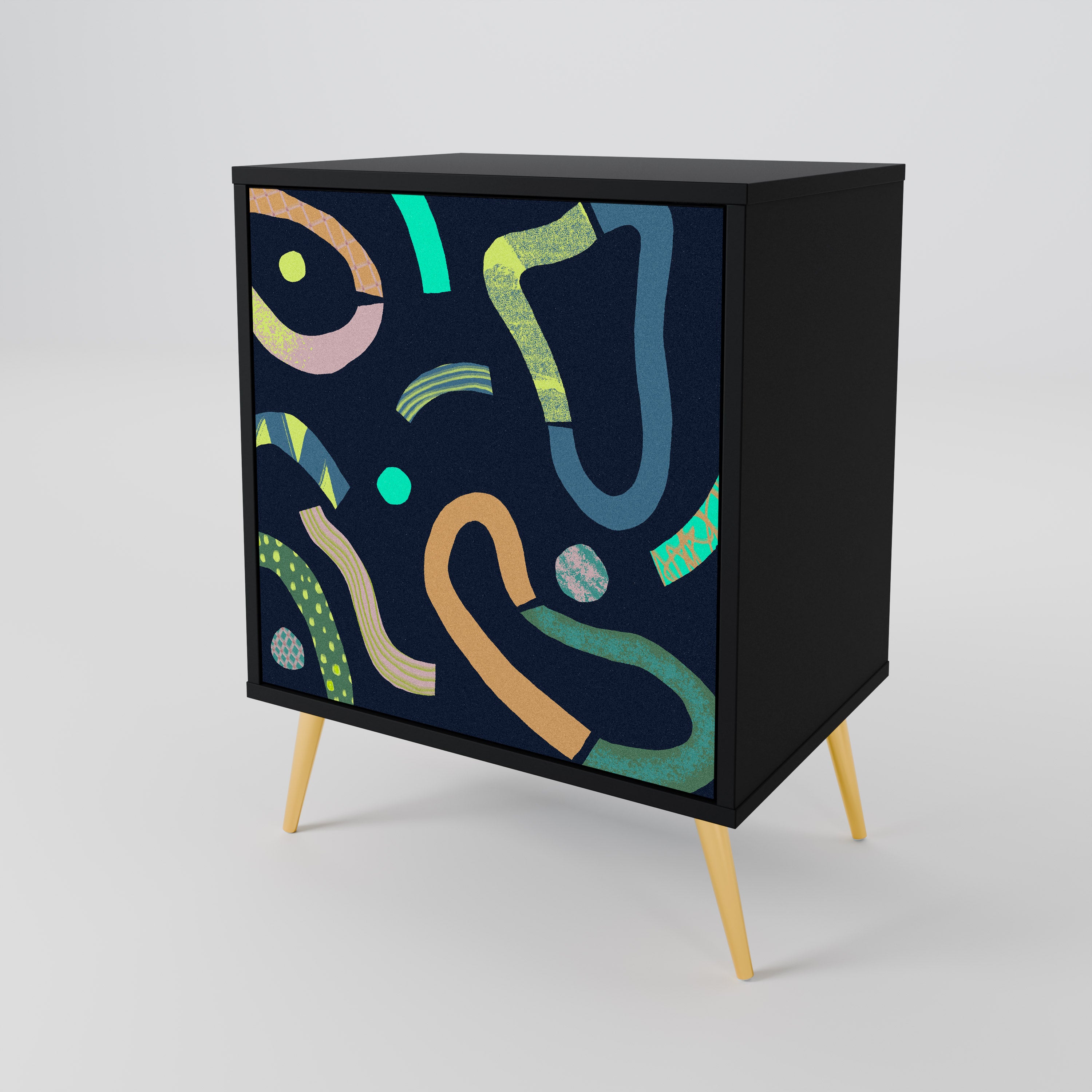 CONTRAST DANCE Sideboard mit 1 Tür in Schwarz