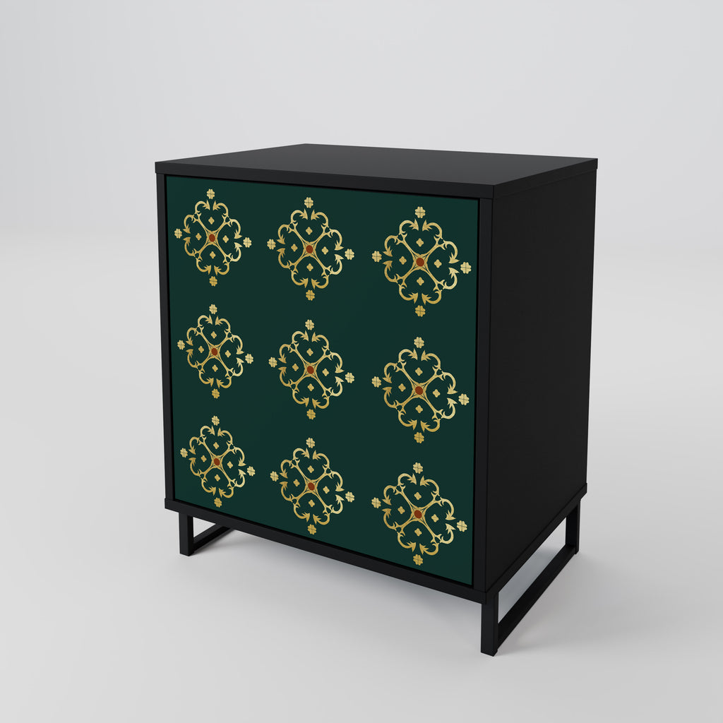 ROYAL MEDALLION 1-Door Sideboard in Black Finish