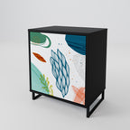BOTANICAL HURRICANE 1-Door Sideboard in Black Finish