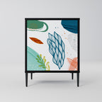 BOTANICAL HURRICANE 1-Door Sideboard in Black Finish