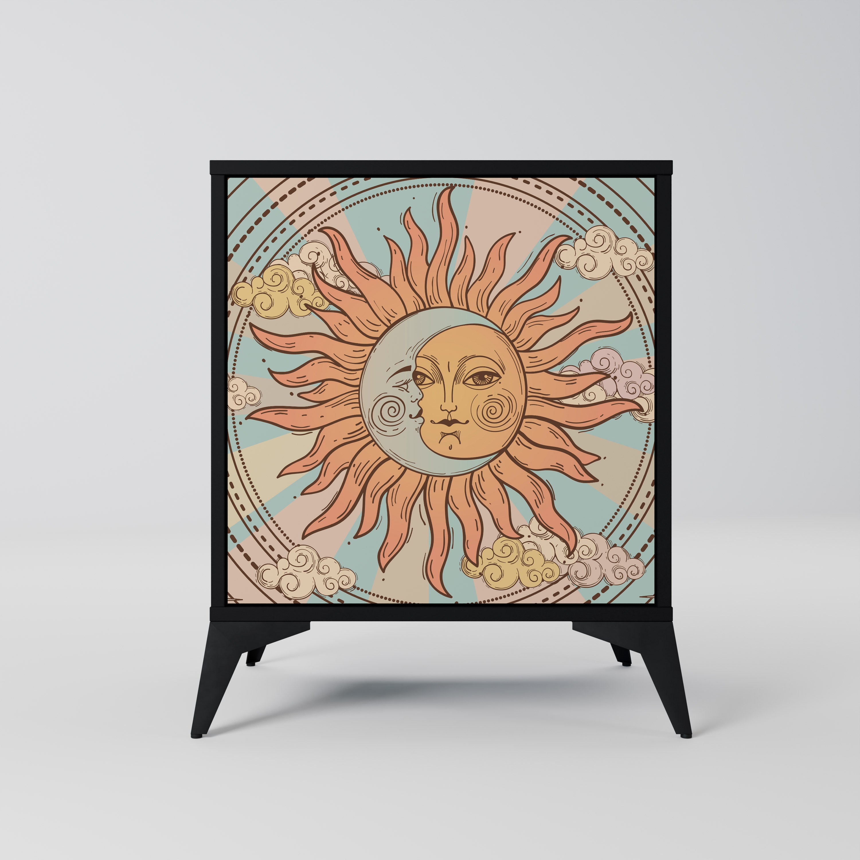 MYSTICAL STRUCTURE 1-Door Sideboard in Black Finish