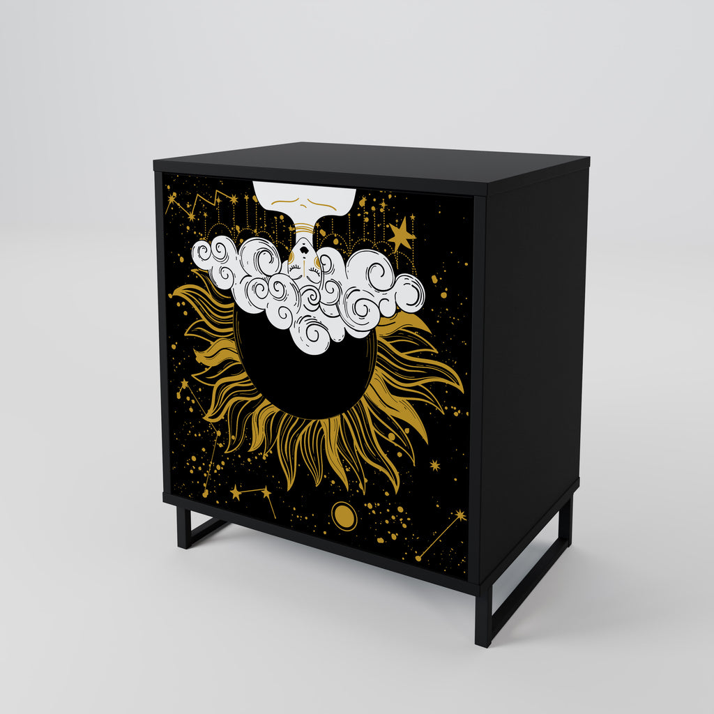 STELLAR CONSTELLATIONS 1-Door Sideboard in Black Finish