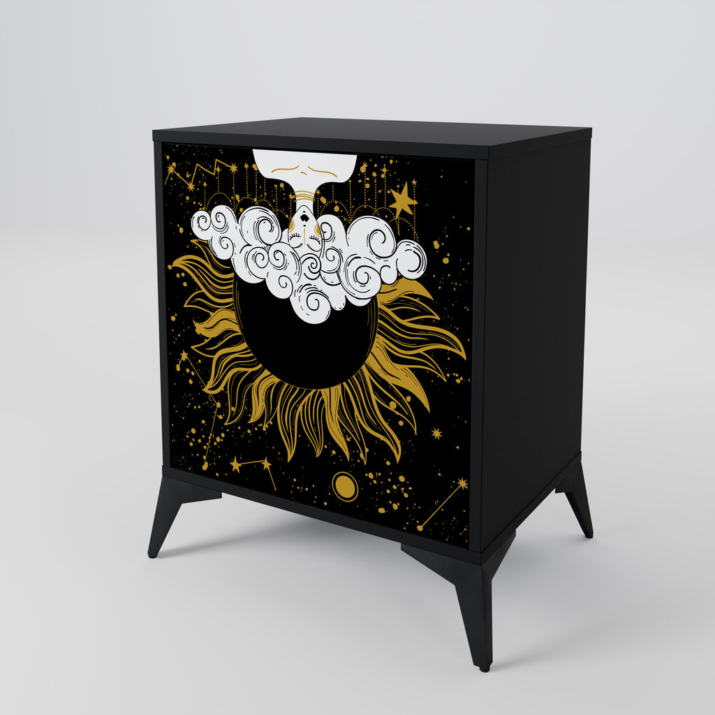STELLAR CONSTELLATIONS 1-Door Sideboard in Black Finish