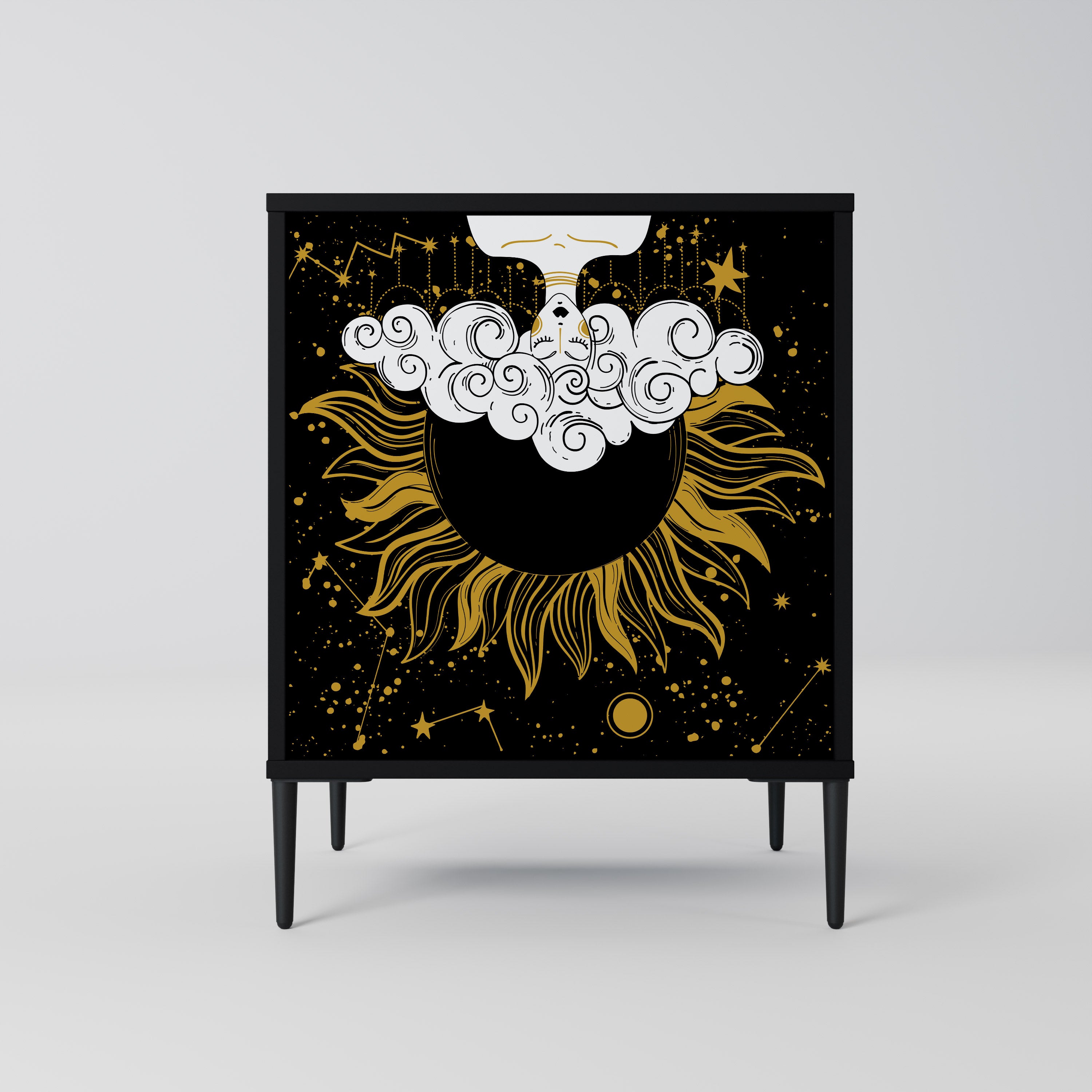 STELLAR CONSTELLATIONS 1-Door Sideboard in Black Finish