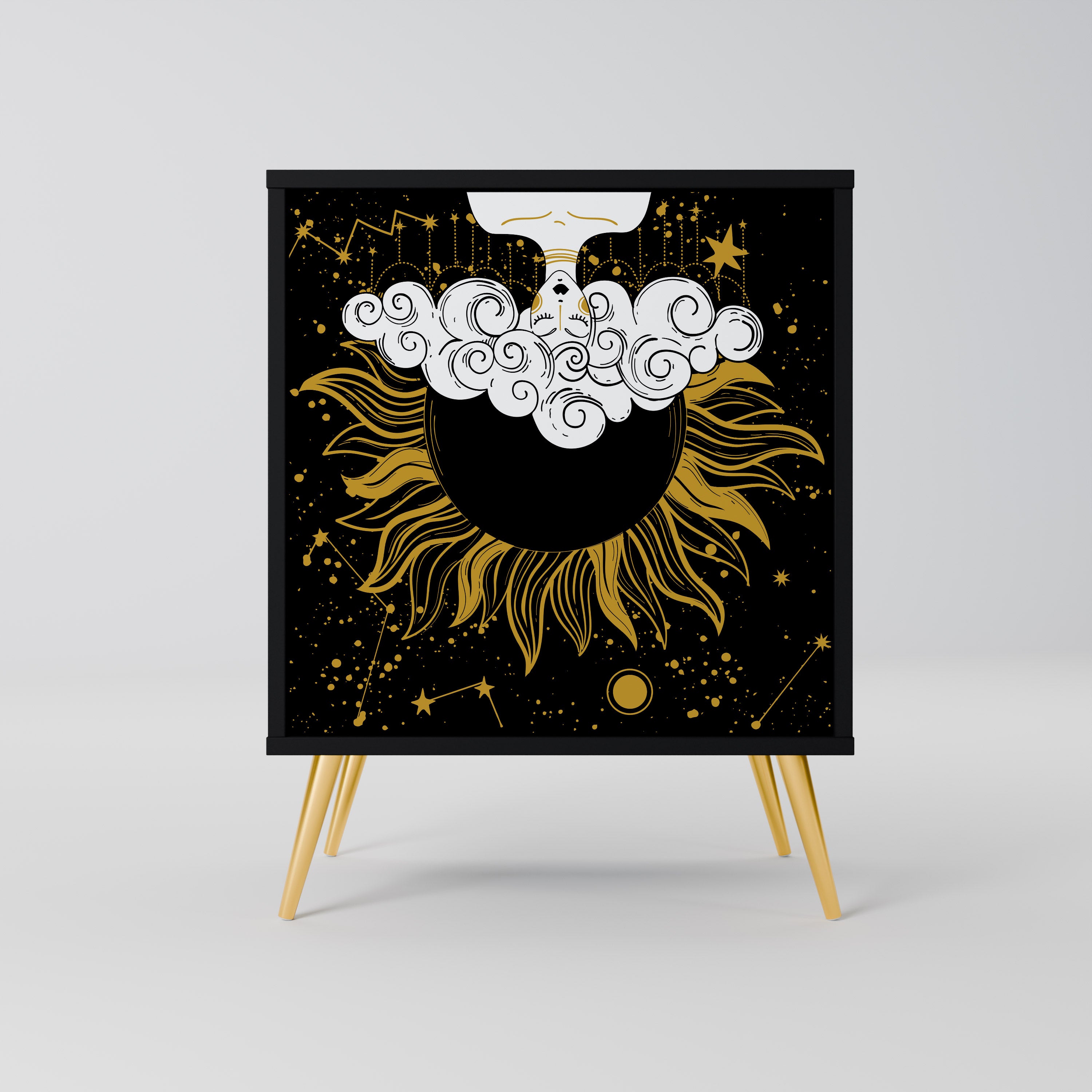 STELLAR CONSTELLATIONS 1-Door Sideboard in Black Finish