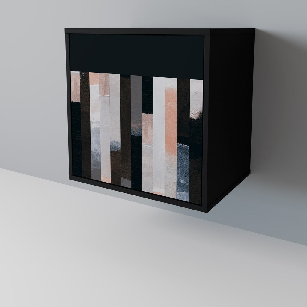 COLLAGE OF RECTANGLES Sideboard mit 1 Tür in Schwarz