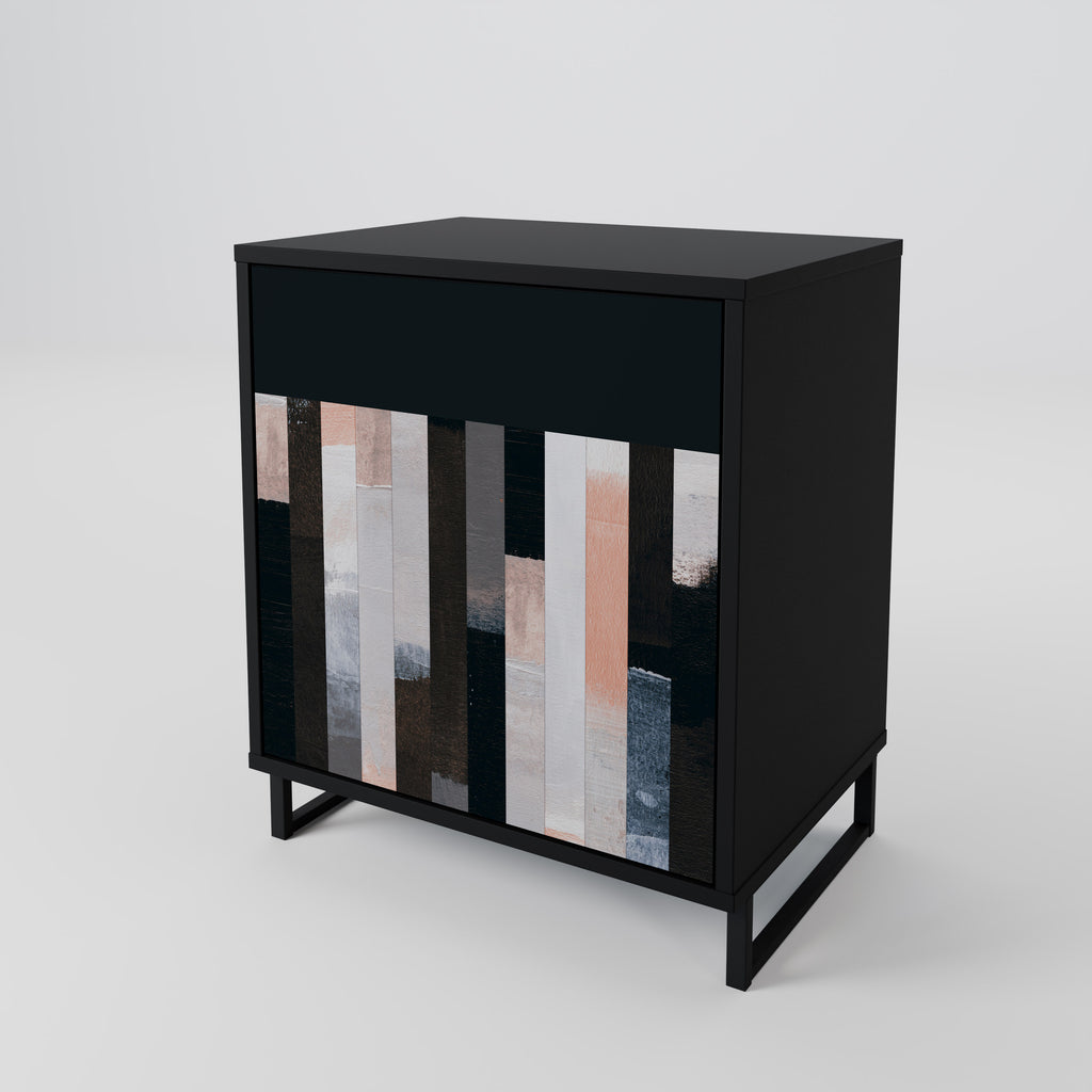 COLLAGE OF RECTANGLES Sideboard mit 1 Tür in Schwarz