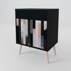 COLLAGE OF RECTANGLES Sideboard mit 1 Tür in Schwarz