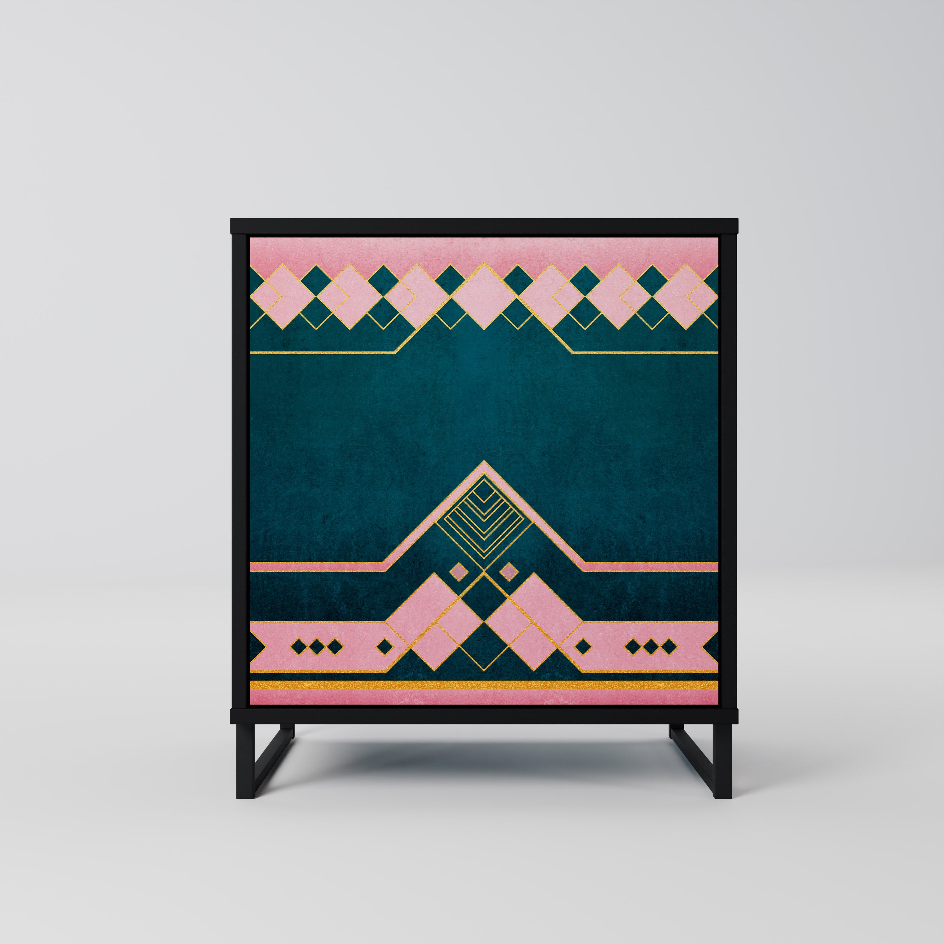 ROYAL COMPOSITION 1-Door Sideboard in Black Finish