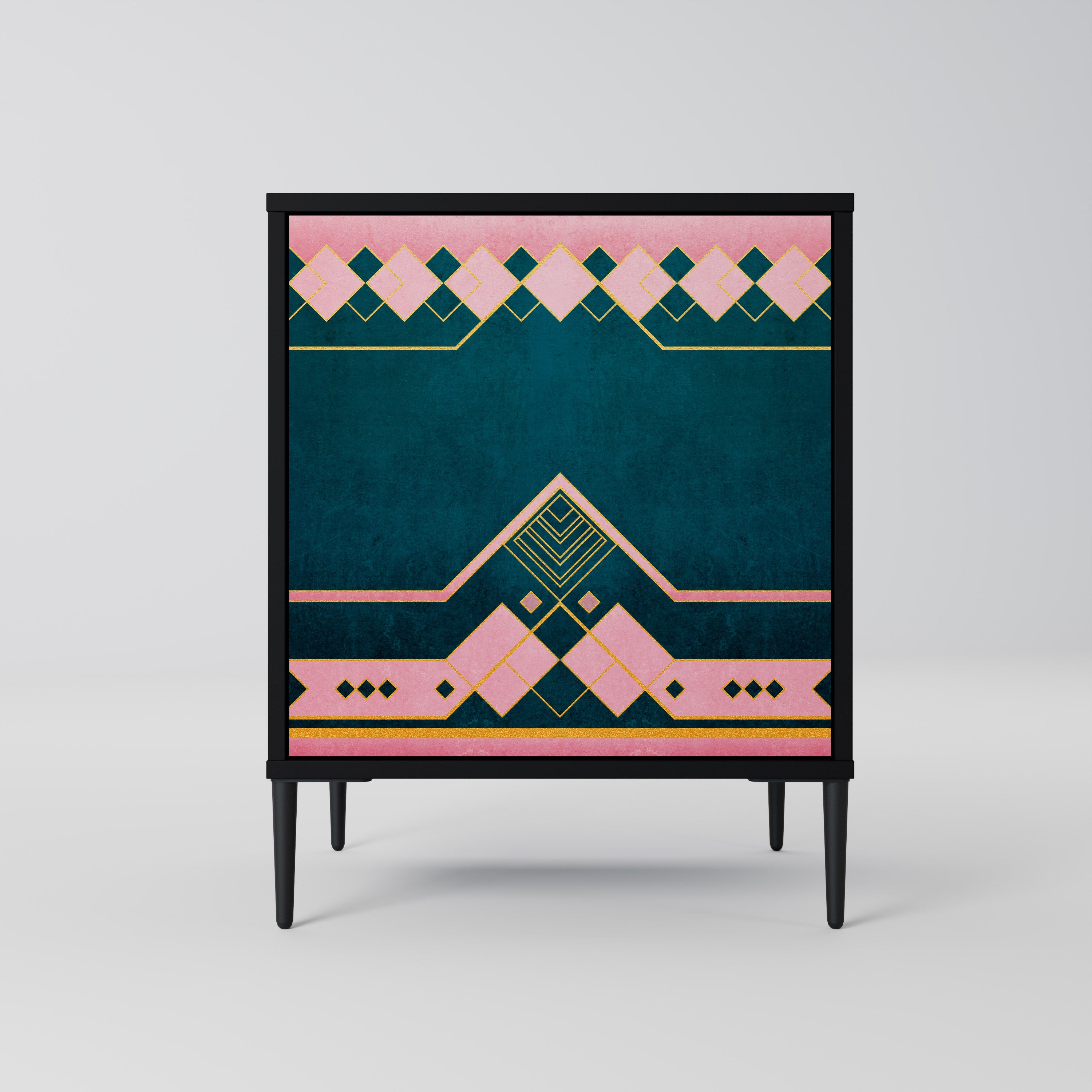 ROYAL COMPOSITION 1-Door Sideboard in Black Finish