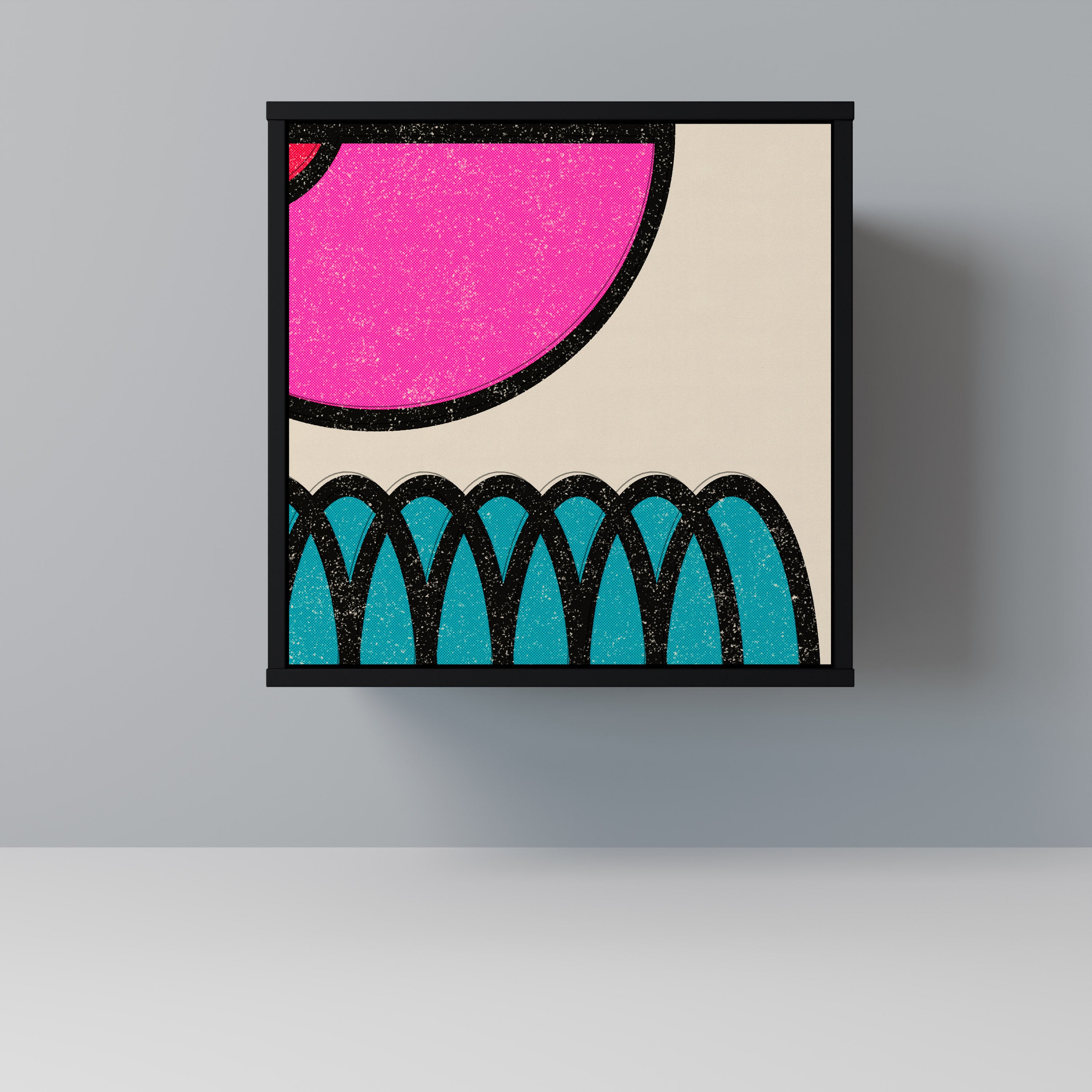 GEOMETRIC RHAPSODY 1-Door Sideboard in Black Finish