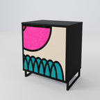 GEOMETRIC RHAPSODY 1-Door Sideboard in Black Finish