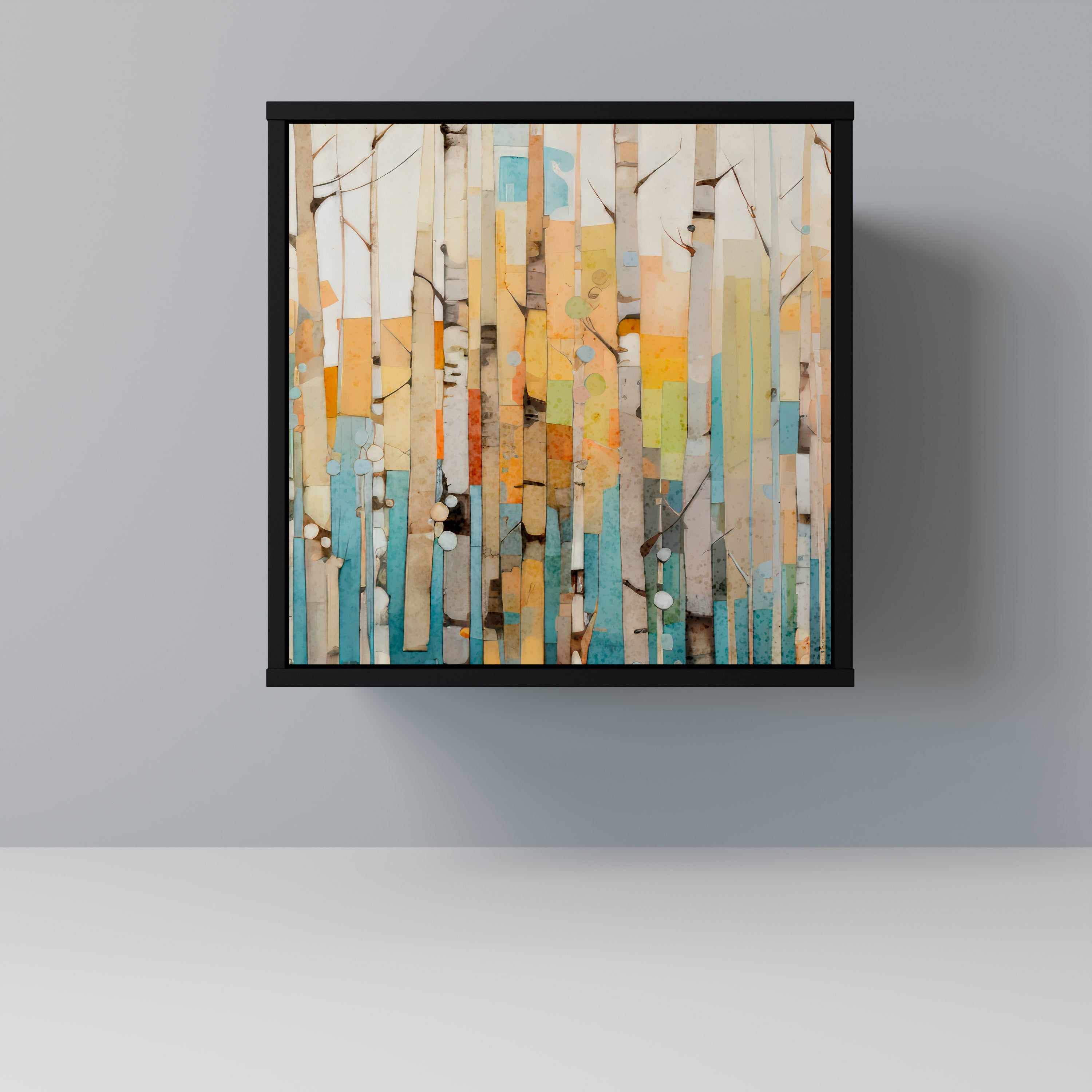 BIRCH KALEIDOSCOPE 1-Door Sideboard in Black Finish