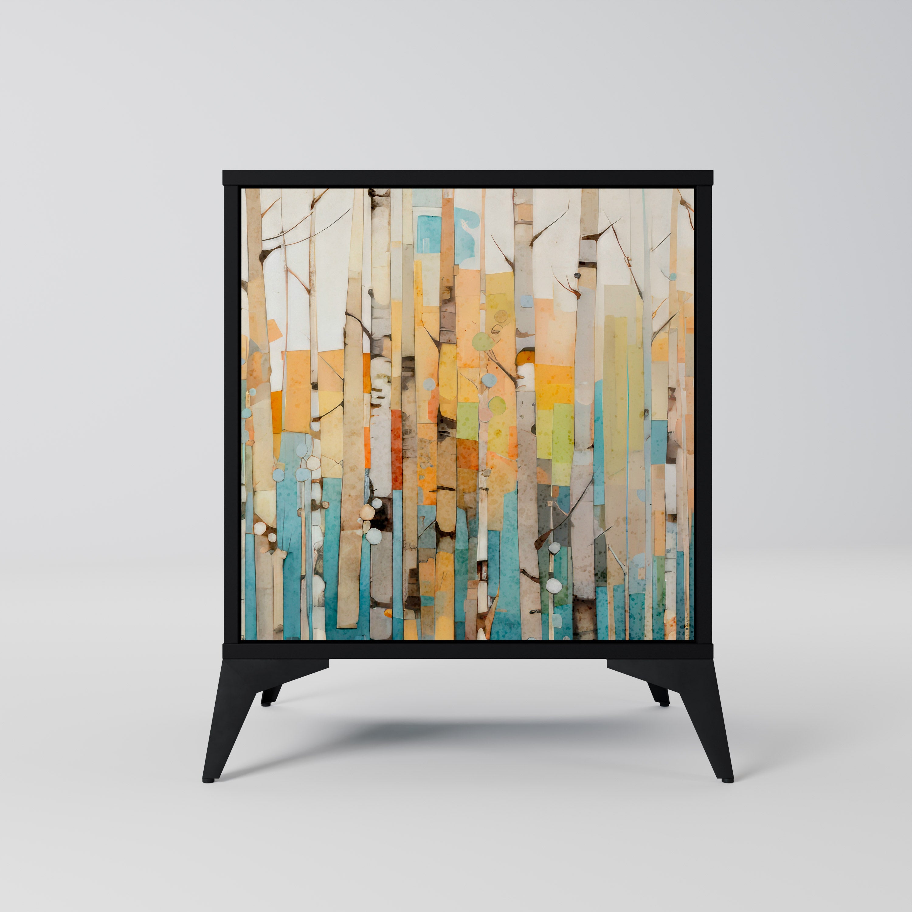 BIRCH KALEIDOSCOPE 1-Door Sideboard in Black Finish