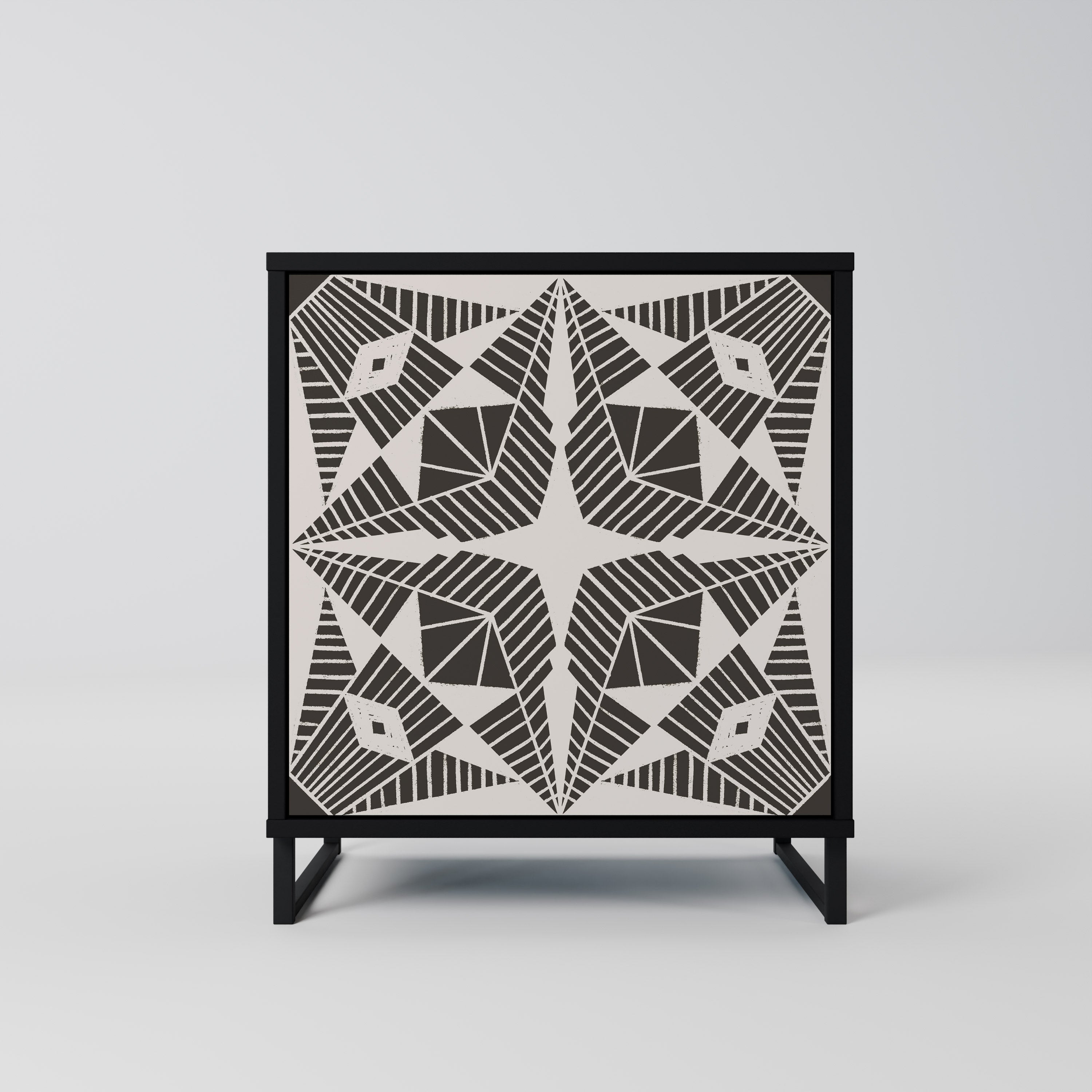 MONOCHROME NEXUS 1-Door Sideboard in Black Finish