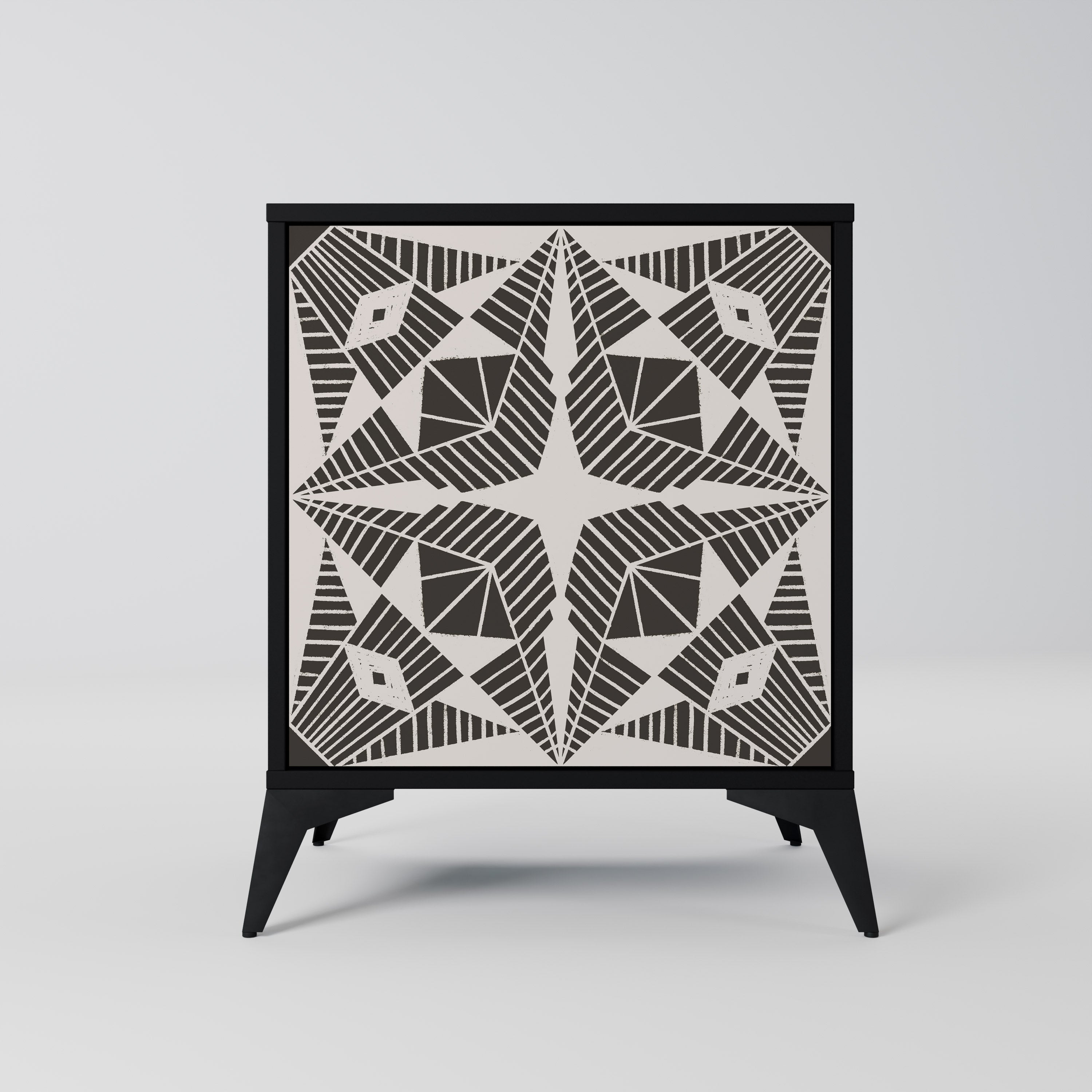 MONOCHROME NEXUS 1-Door Sideboard in Black Finish