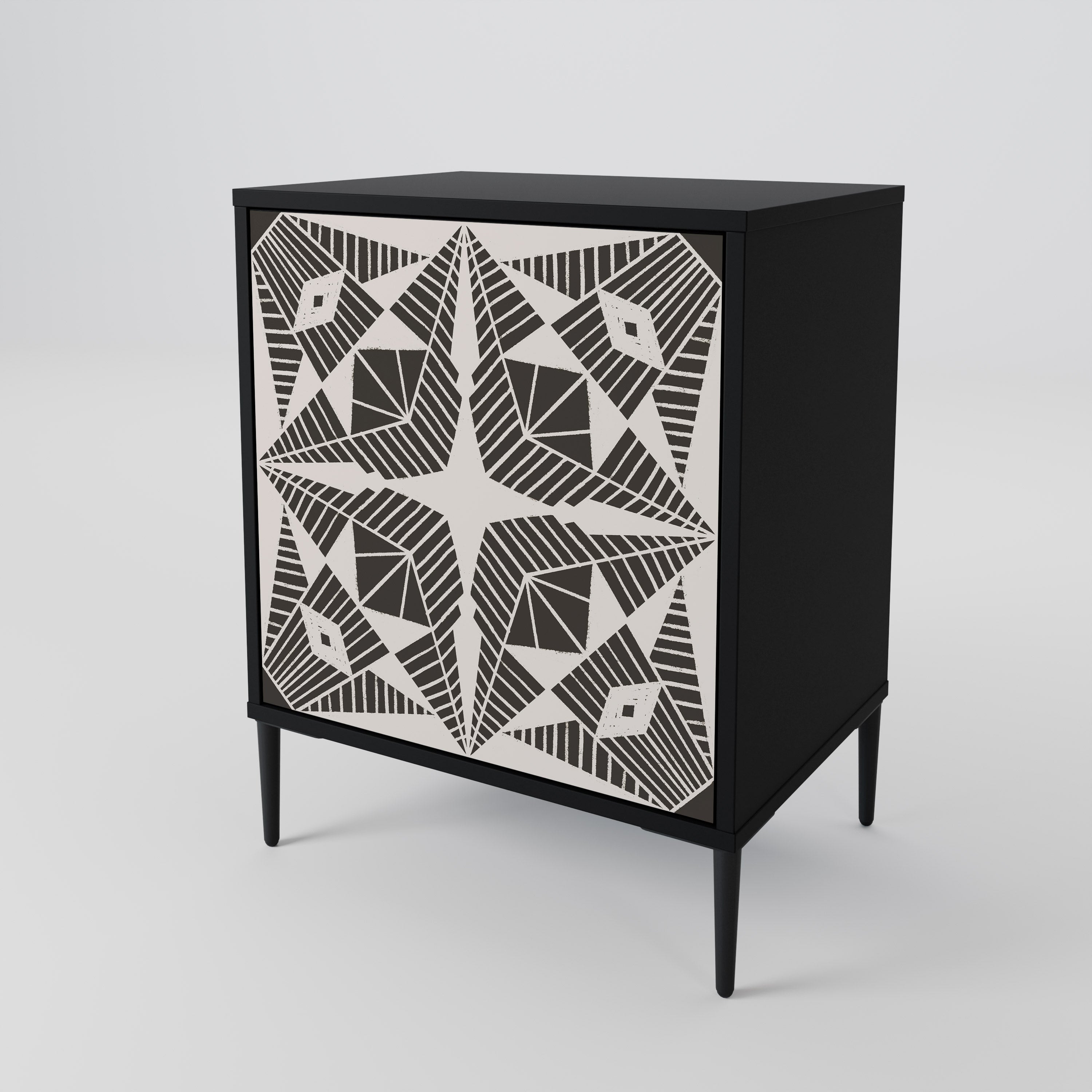 MONOCHROME NEXUS 1-Door Sideboard in Black Finish