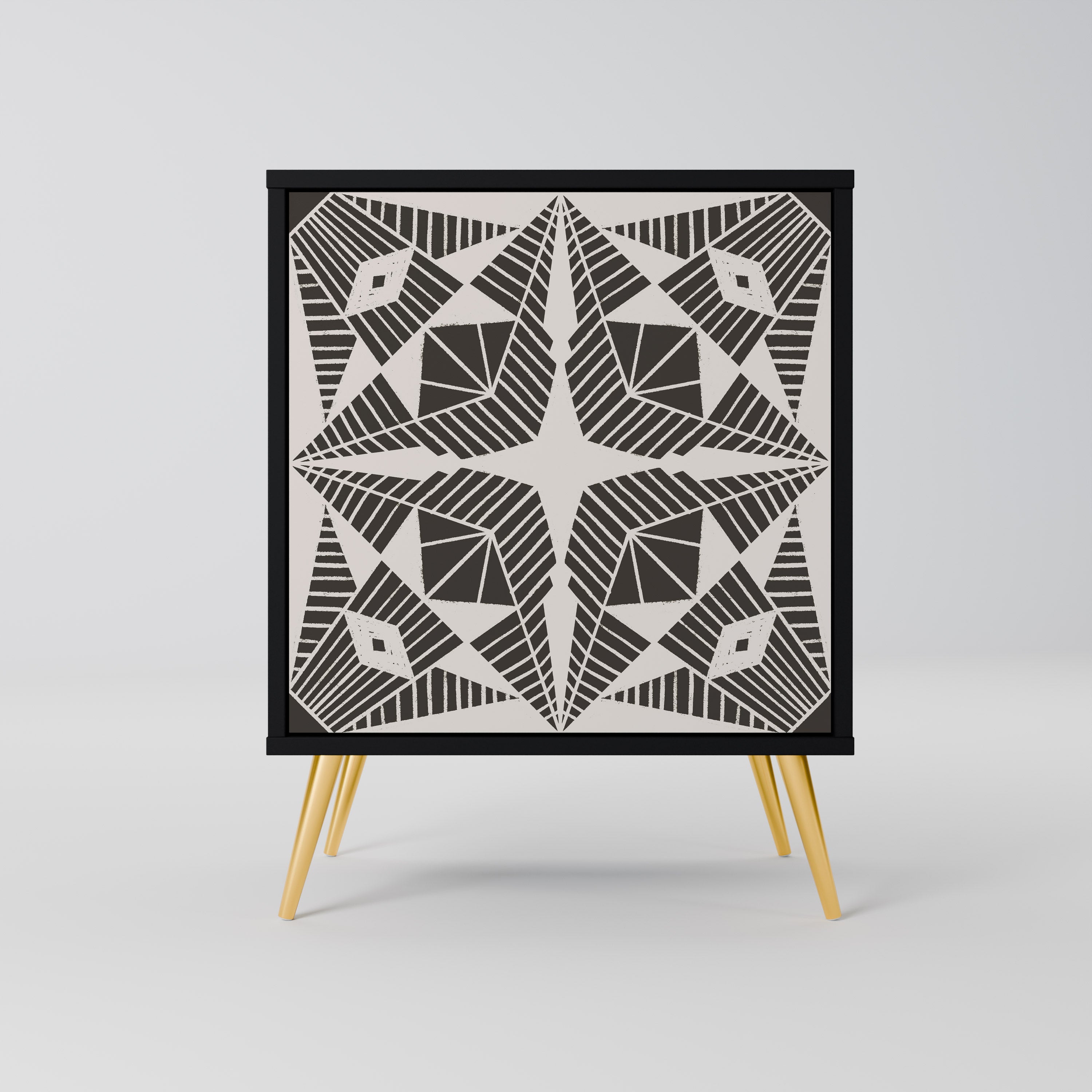 MONOCHROME NEXUS 1-Door Sideboard in Black Finish