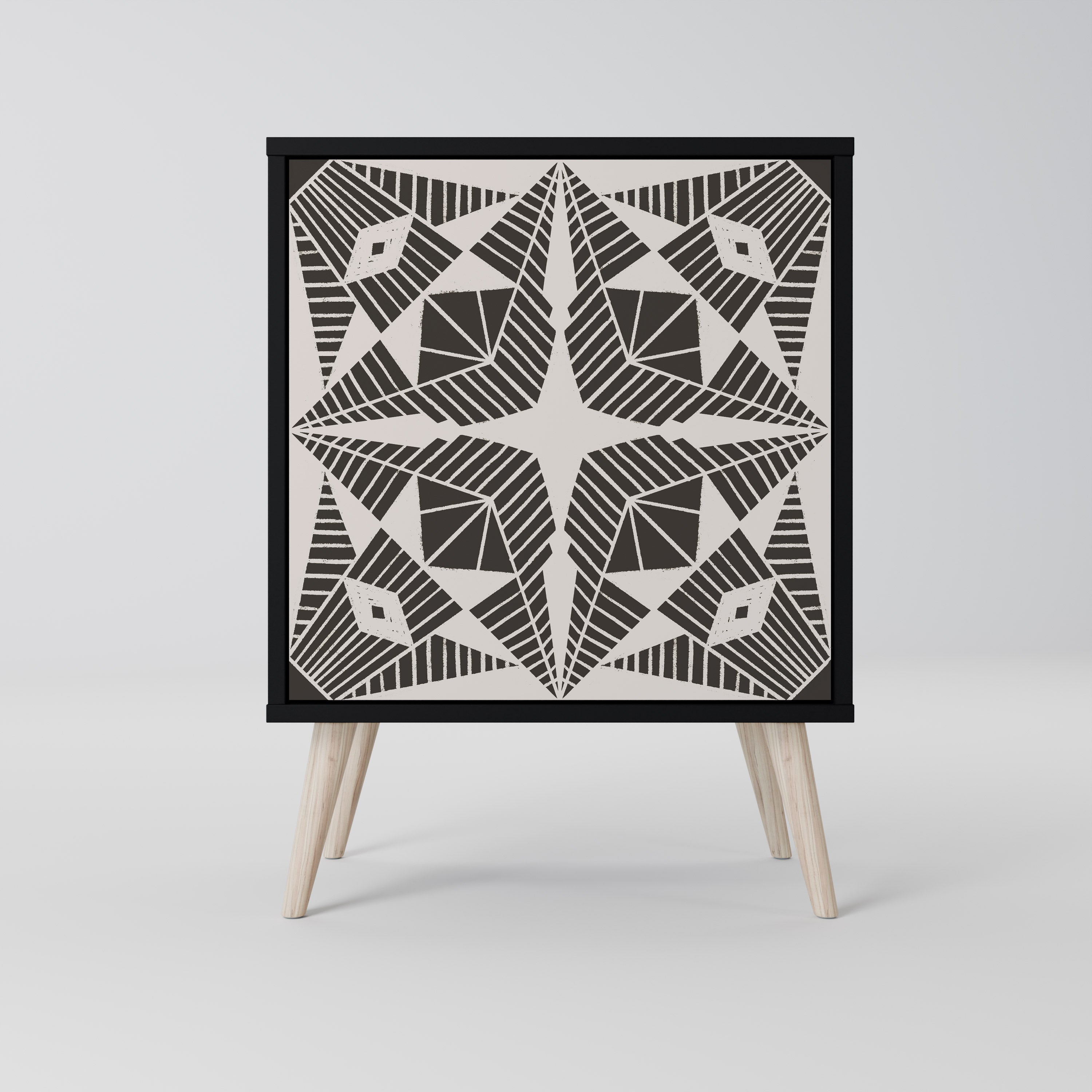 MONOCHROME NEXUS 1-Door Sideboard in Black Finish