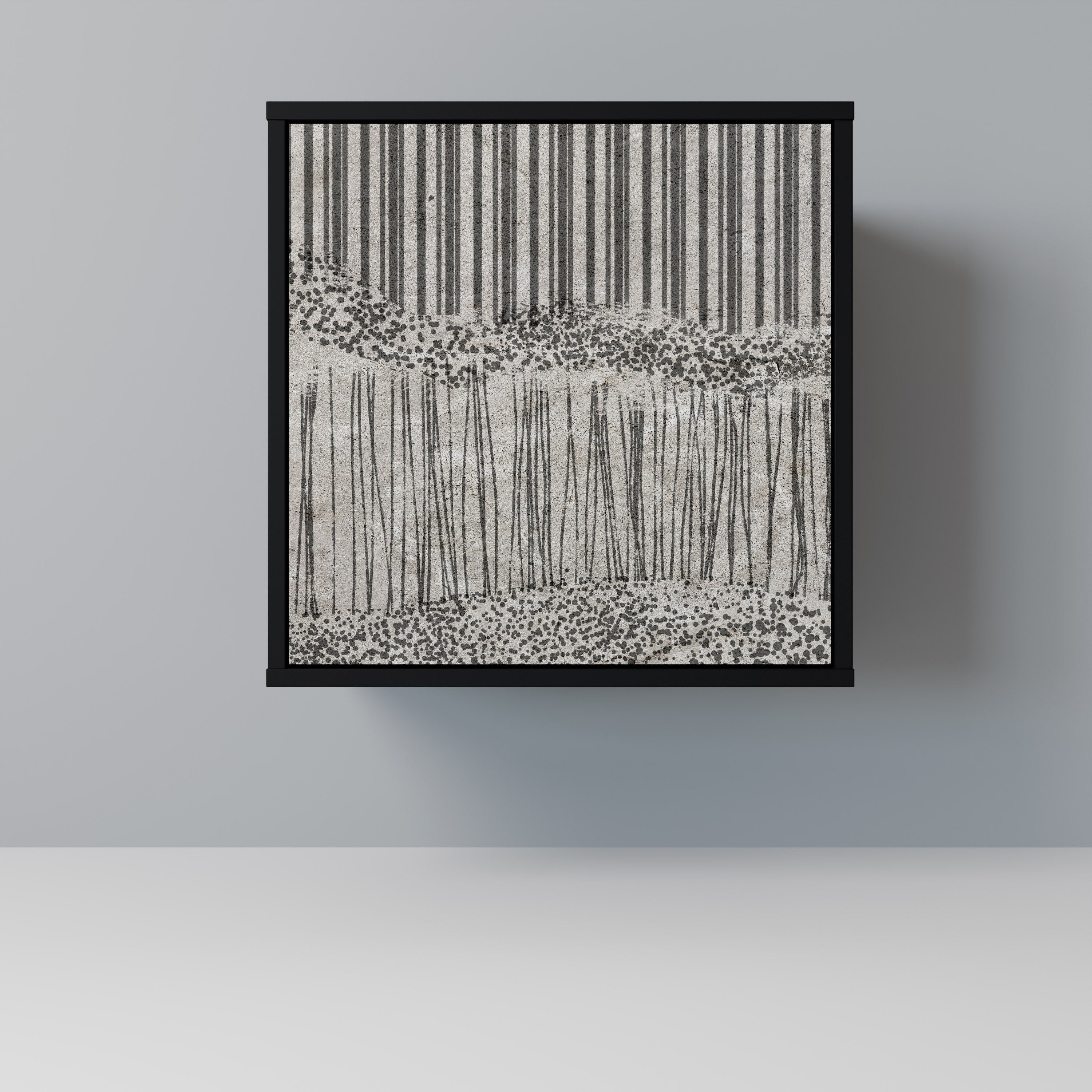 GRAIN LINES 1-Door Sideboard in Black Finish