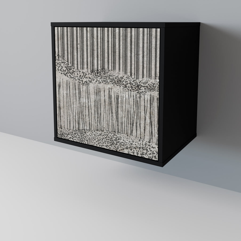 GRAIN LINES 1-Door Sideboard in Black Finish