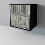 GRAIN LINES 1-Door Sideboard in Black Finish