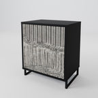 GRAIN LINES 1-Door Sideboard in Black Finish