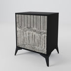 GRAIN LINES 1-Door Sideboard in Black Finish