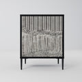 GRAIN LINES 1-Door Sideboard in Black Finish