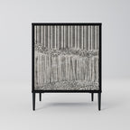 GRAIN LINES 1-Door Sideboard in Black Finish