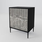 GRAIN LINES 1-Door Sideboard in Black Finish