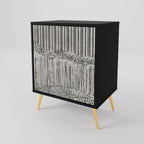 GRAIN LINES 1-Door Sideboard in Black Finish