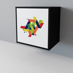 FUTURE SIGN 1-Door Sideboard in Black Finish