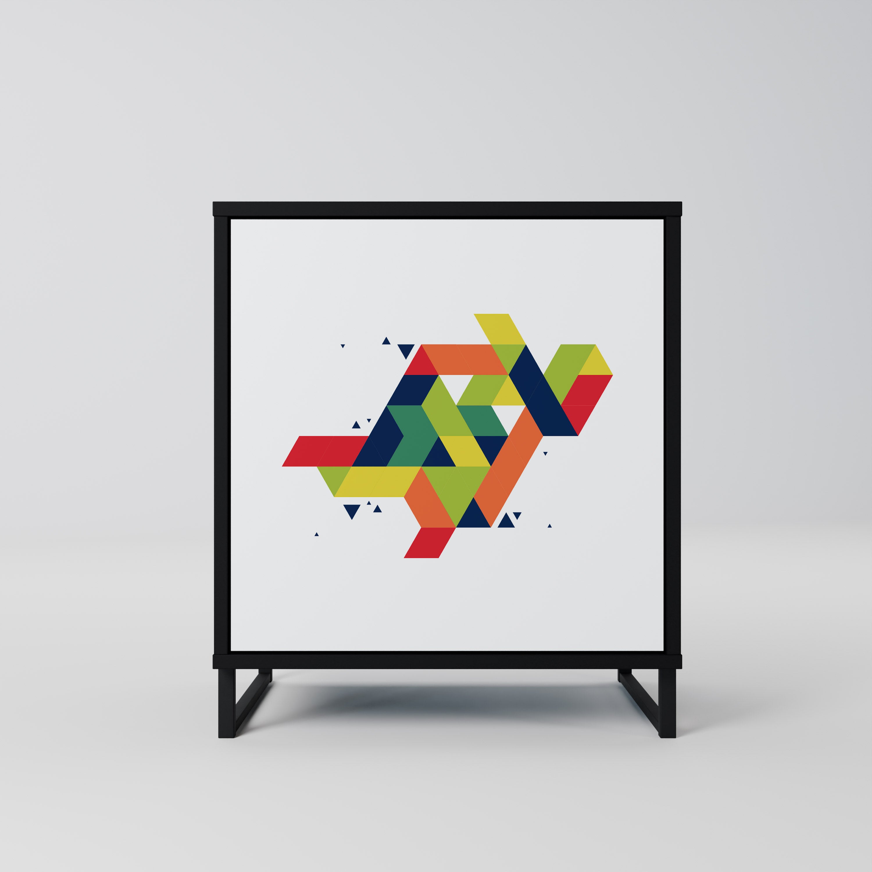 FUTURE SIGN 1-Door Sideboard in Black Finish