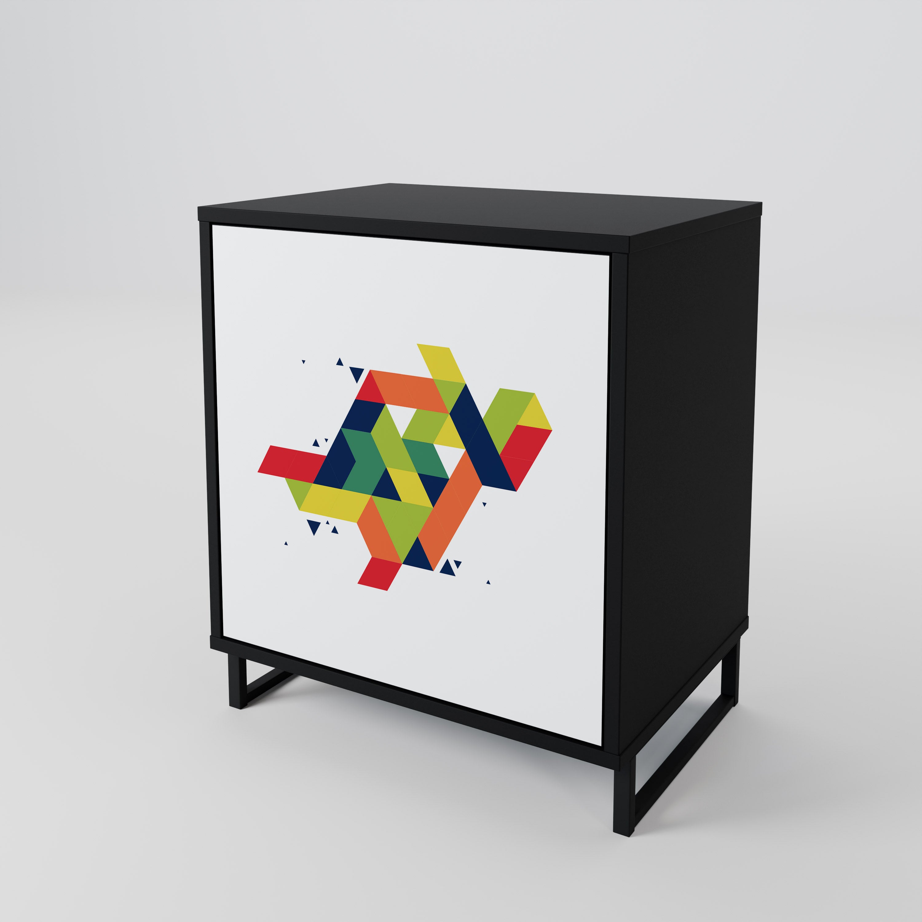 FUTURE SIGN 1-Door Sideboard in Black Finish