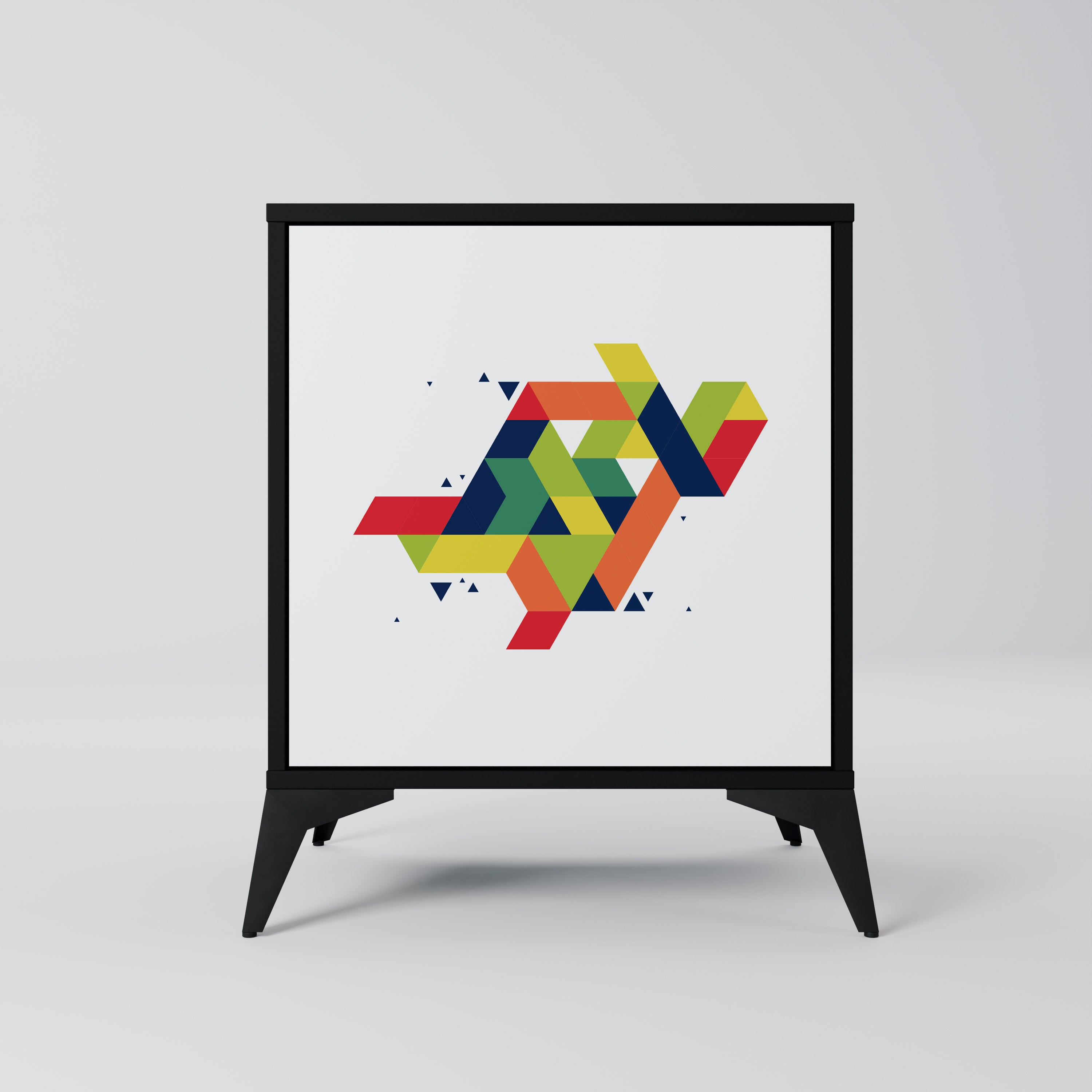 FUTURE SIGN 1-Door Sideboard in Black Finish